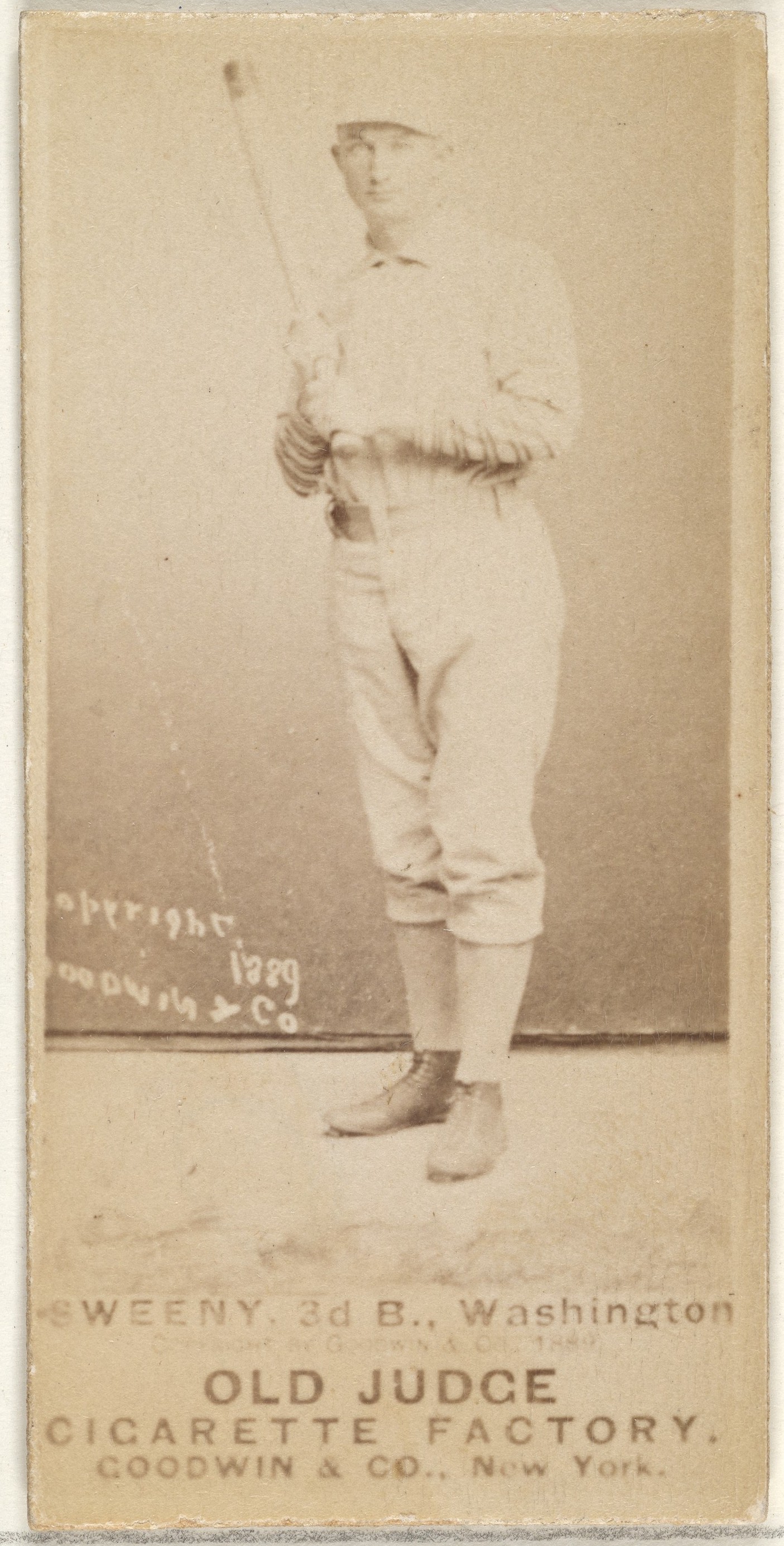 Goodwin & Company, Peter Jay "Pete" Sweeny, 3rd Base, Washington Nationals, from the Old Judge series (N172) for Old Judge Cigarettes