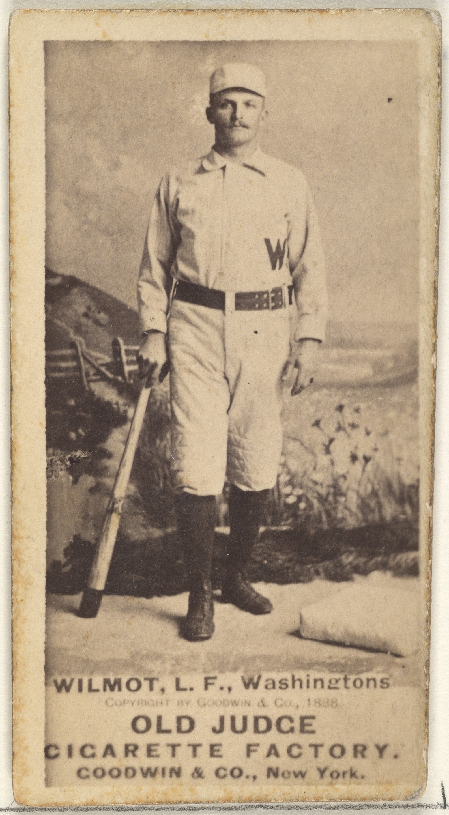 Goodwin & Company, Walter Robert "Walt" Wilmot, Left Field, Washington Nationals, from the Old Judge series (N172) for Old Judge Cigarettes