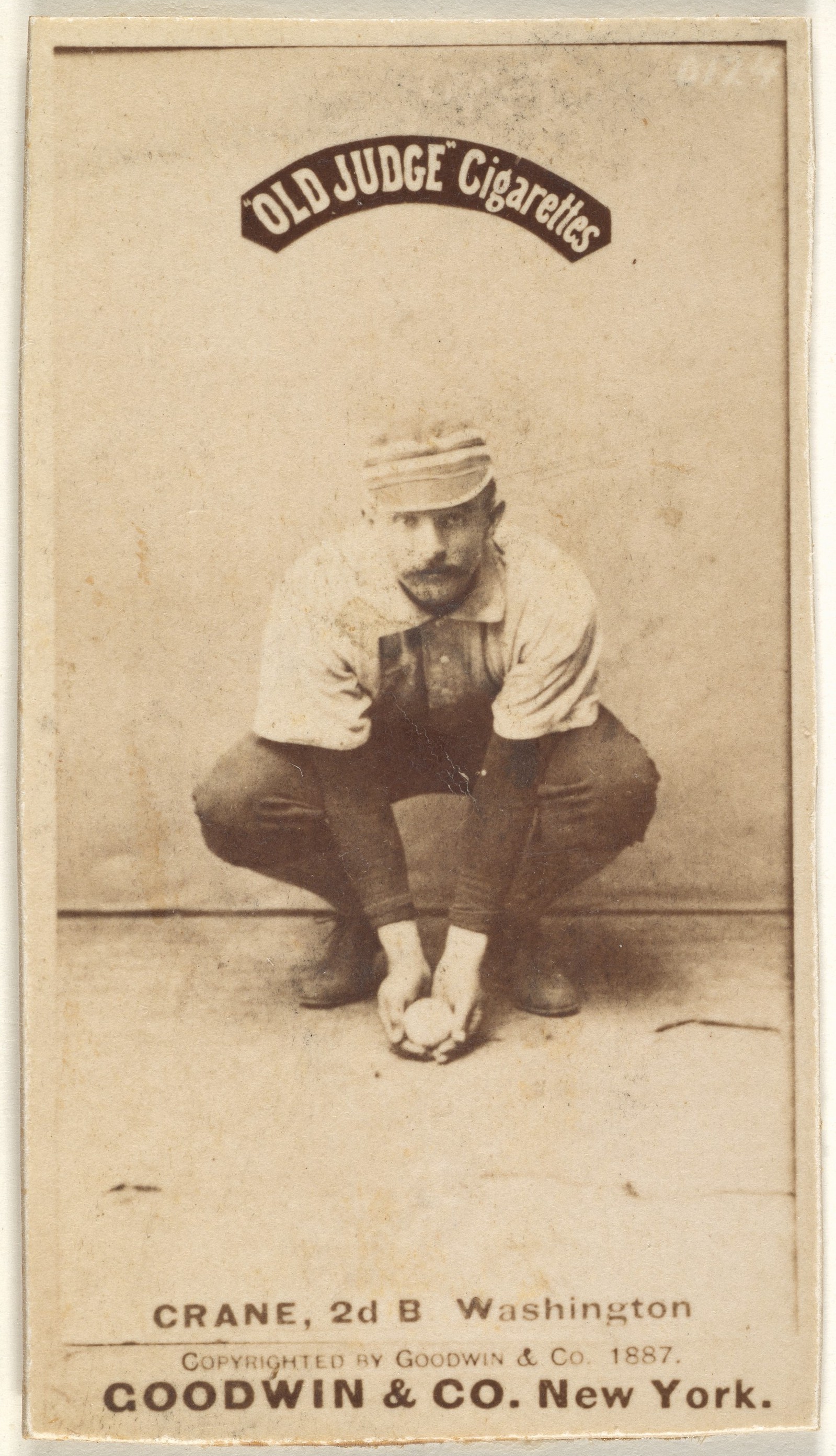 Goodwin & Company, Samuel "Sam" Newhall Crane, 2nd Base, Washington Nationals, from the Old Judge series (N172) for Old Judge Cigarettes