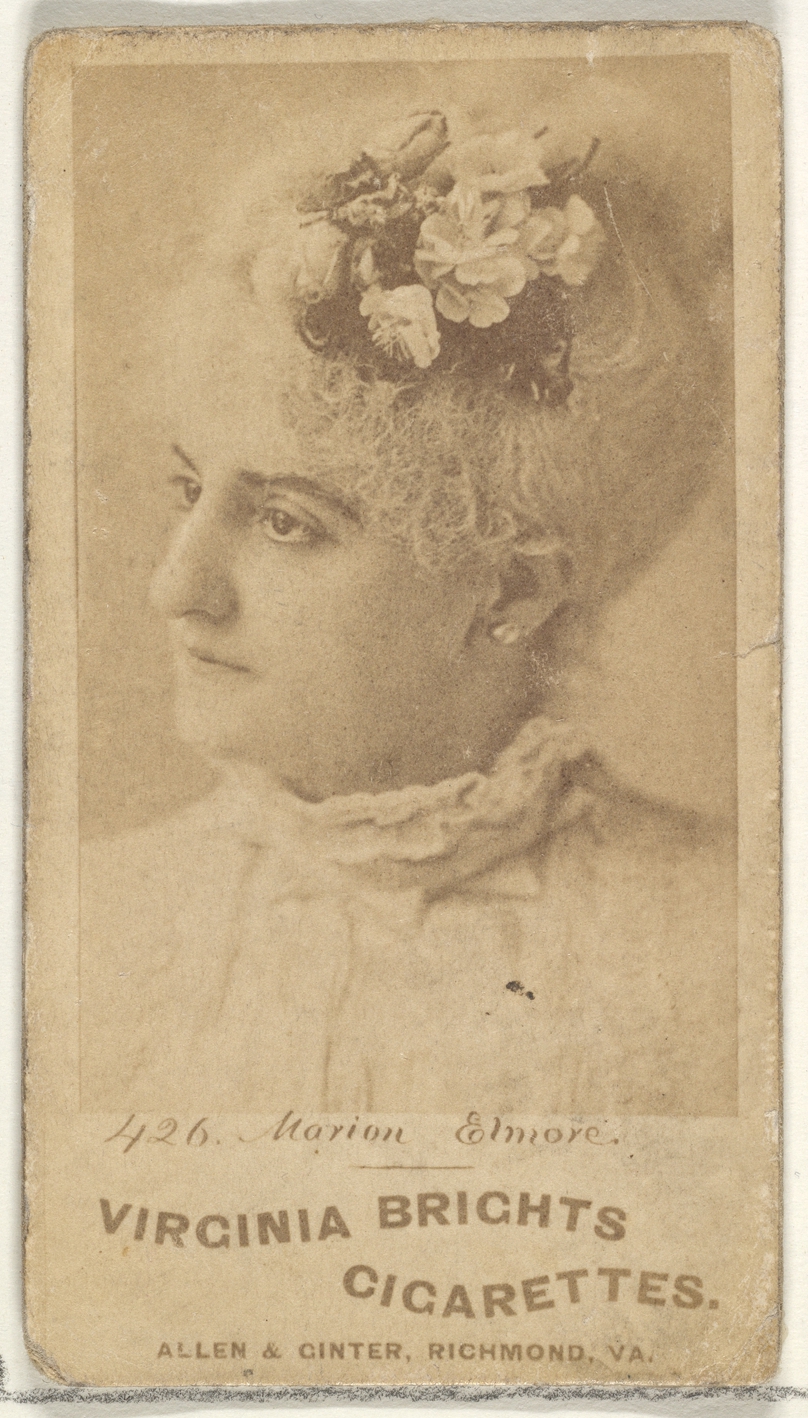 Card 426, Marion Elmore, from the Actors and Actresses series (N45, Type 1) for Virginia Brights Cigarettes