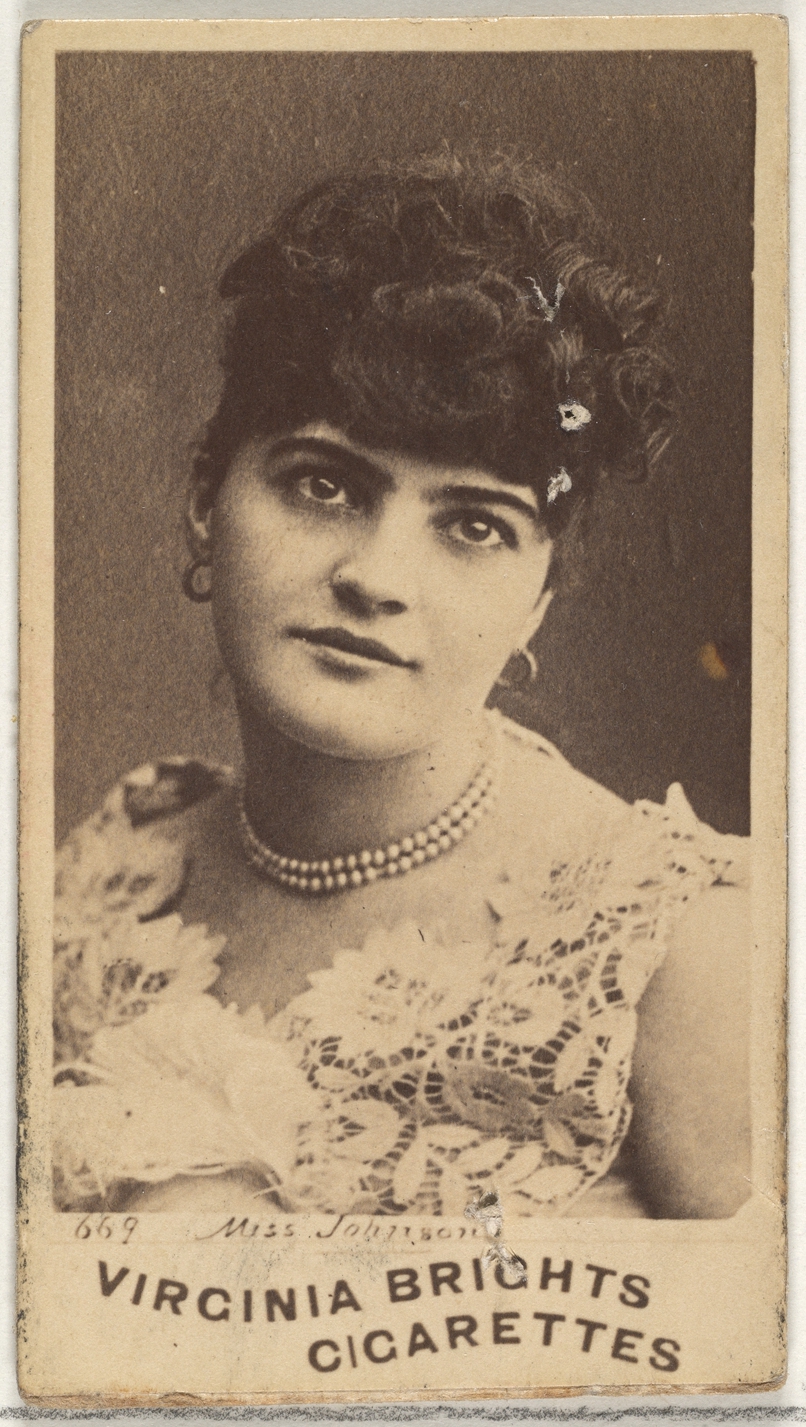 Issued by Allen & Ginter Card 669, Miss Johnson, from the Actors and