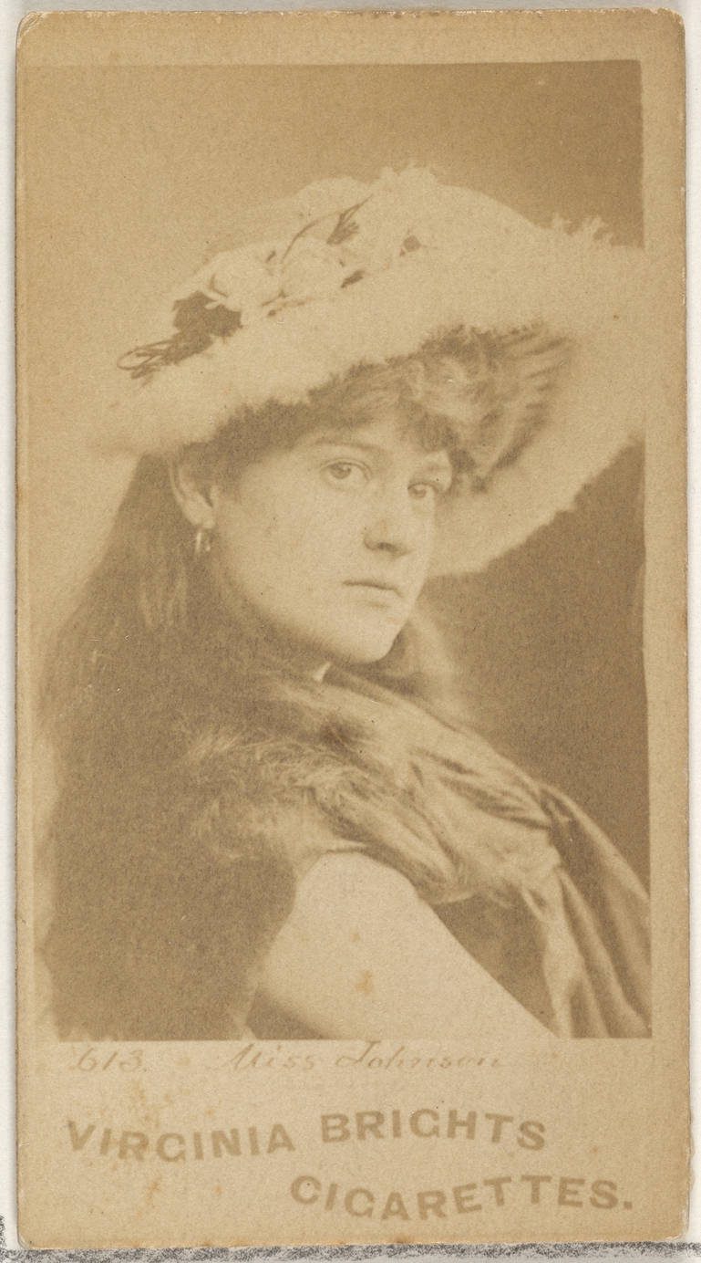 Allen & Ginter, Card 613, Miss Johnson, from the Actors and Actresses series (N45, Type 1) for Virginia Brights Cigarettes