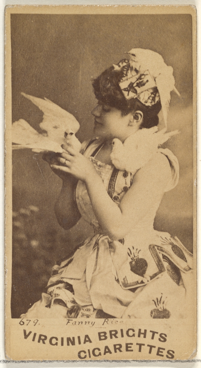 Card 679, Fanny Rice, from the Actors and Actresses series (N45, Type 1) for Virginia Brights Cigarettes