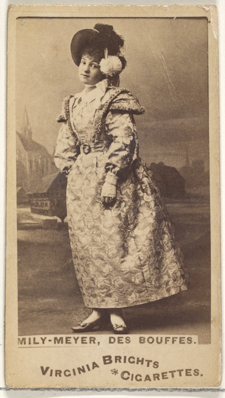Allen & Ginter, Mily-Meyer, Des Bouffes, from the Actors and Actresses series (N45, Type 1) for Virginia Brights Cigarettes
