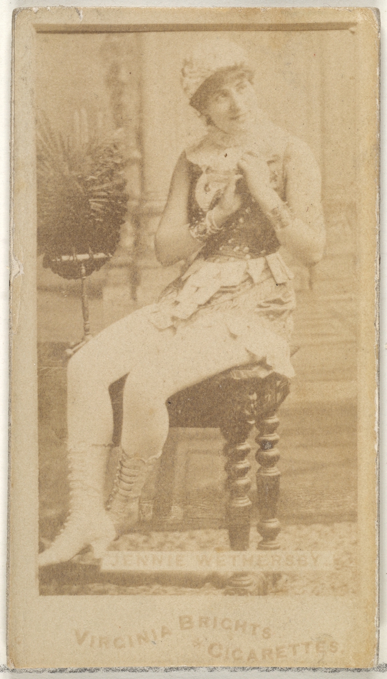 Allen & Ginter, Jennie Wethersby, from the Actors and Actresses series (N45, Type 1) for Virginia Brights Cigarettes
