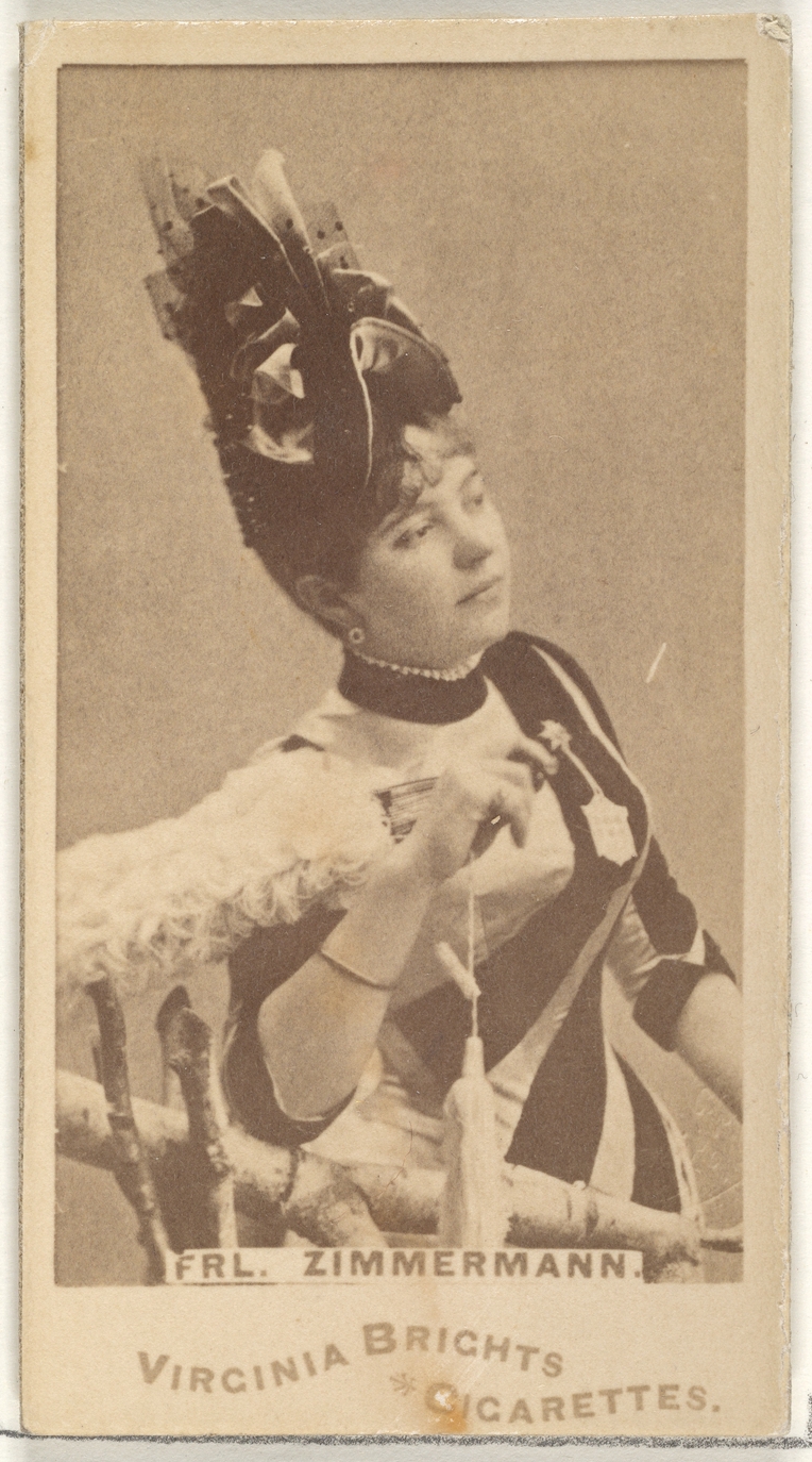 Allen & Ginter, Fräulein Zimmermann, from the Actors and Actresses series (N45, Type 1) for Virginia Brights Cigarettes