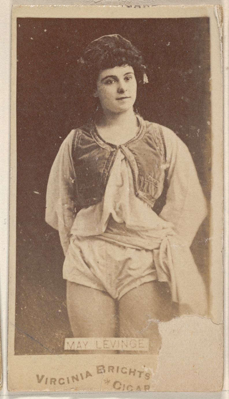 Allen & Ginter, May Levinge, from the Actors and Actresses series (N45, Type 1) for Virginia Brights Cigarettes