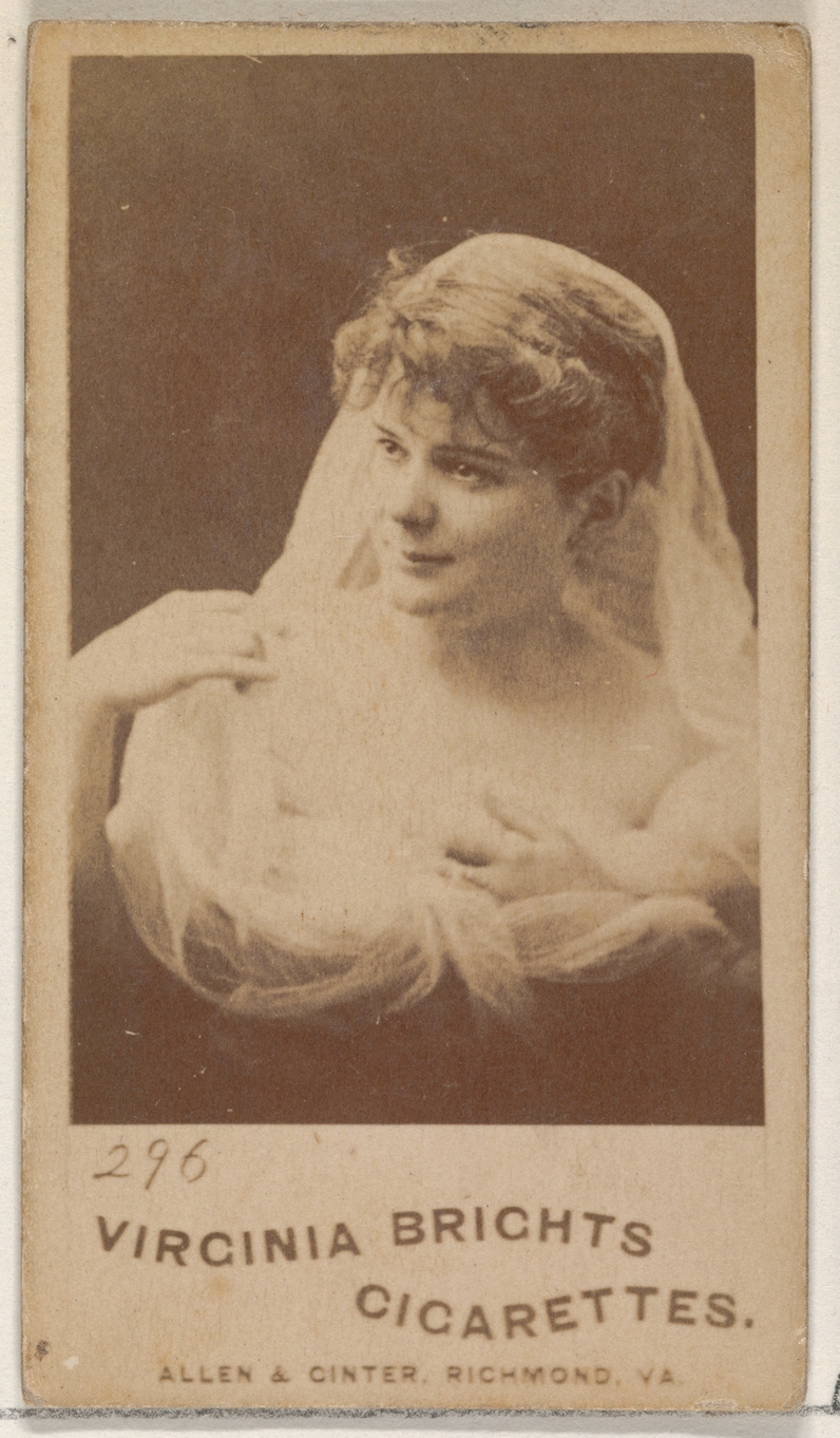 Allen & Ginter, Card 296, from the Actors and Actresses series (N45, Type 5) for Virginia Brights Cigarettes