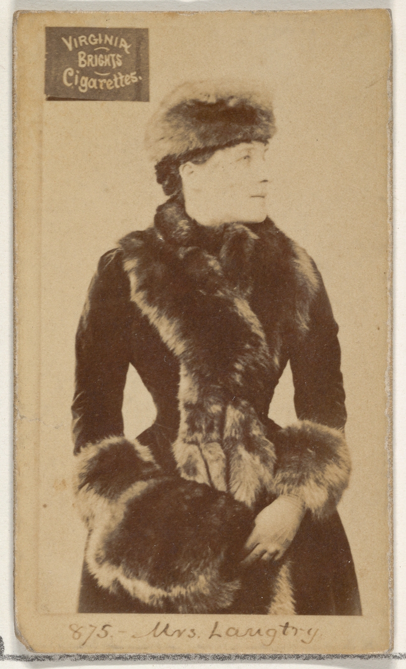 Card 875, Mrs. Langtry, from the Actors and Actresses series (N45, Type 2) for Virginia Brights Cigarettes