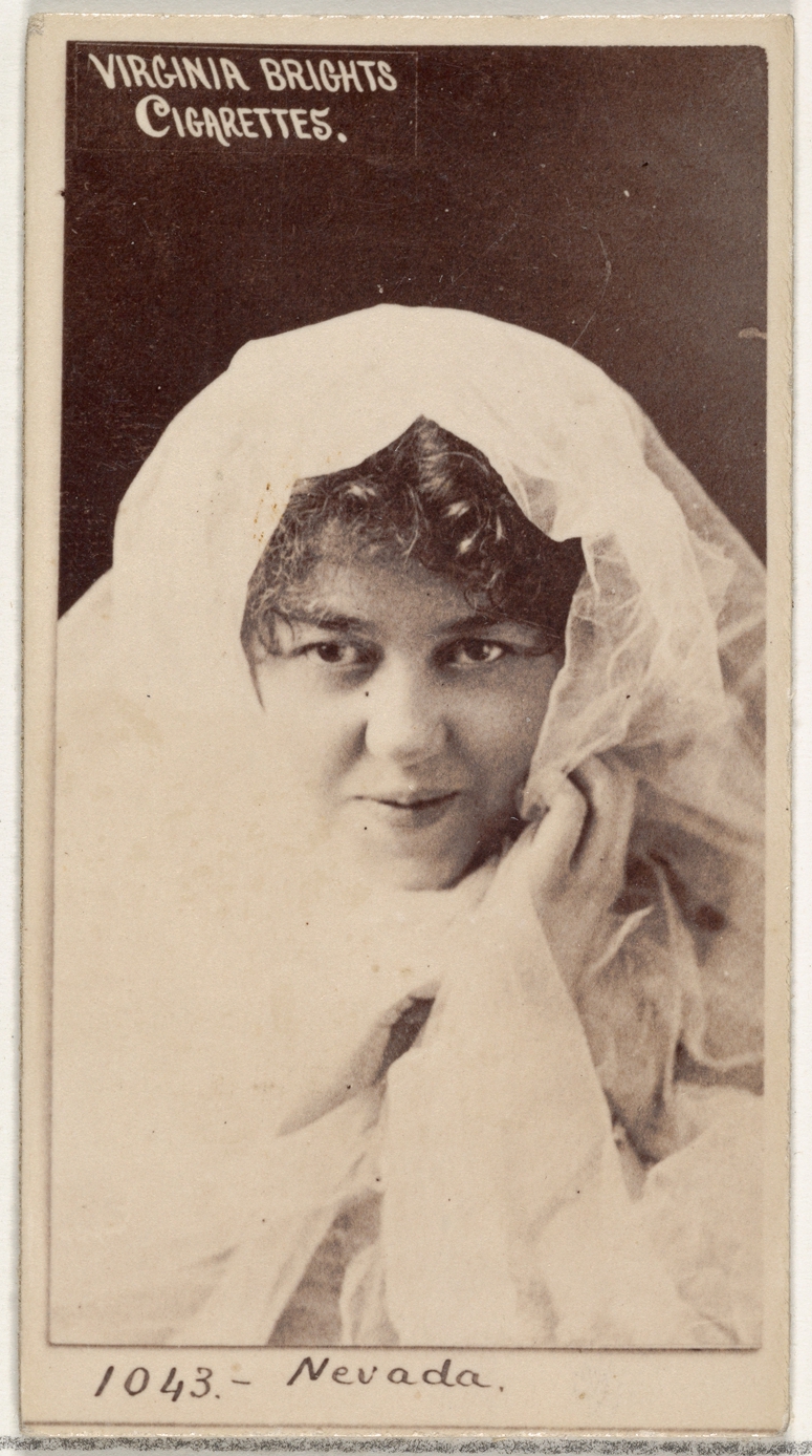 Card 1043, Nevada, from the Actors and Actresses series (N45, Type 2) for Virginia Brights Cigarettes