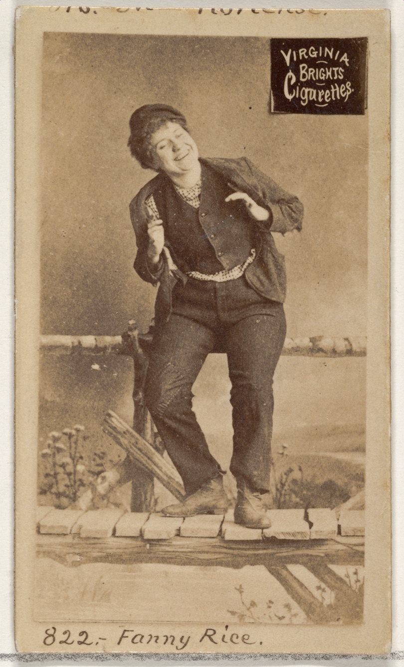 Card 822, Fanny Rice, from the Actors and Actresses series (N45, Type 2) for Virginia Brights Cigarettes
