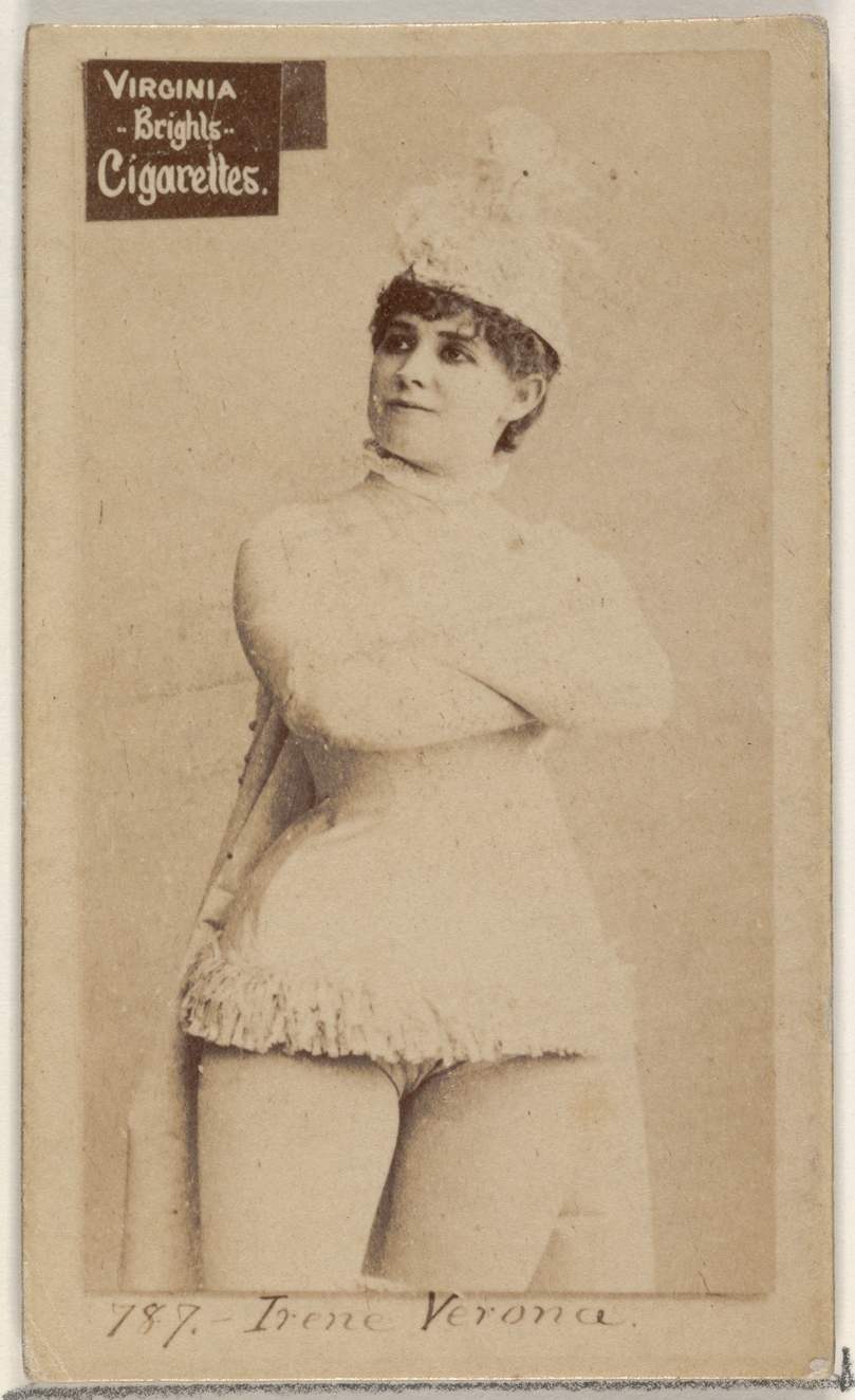 Card 787, Irene Verona, from the Actors and Actresses series (N45, Type 2) for Virginia Brights Cigarettes