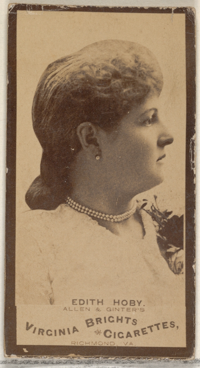 Allen & Ginter, Edith Hoby, from the Actors and Actresses series (N45, Type 3) for Virginia Brights Cigarettes