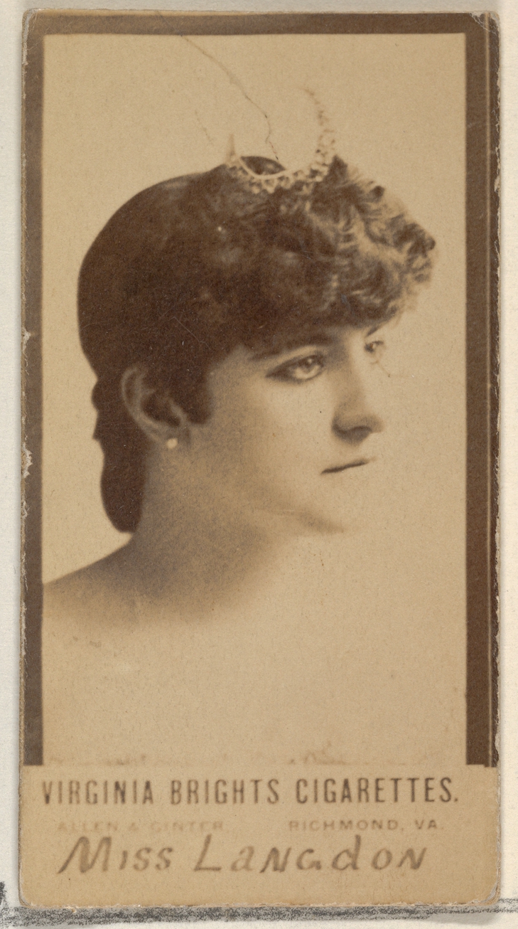 Allen & Ginter, Miss Langdon, from the Actors and Actresses series (N45, Type 3) for Virginia Brights Cigarettes