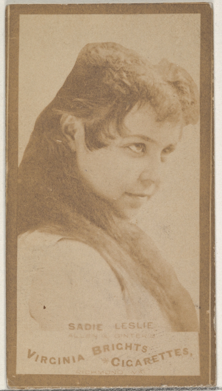 Sadie Leslie, from the Actors and Actresses series (N45, Type 3) for Virginia Brights Cigarettes