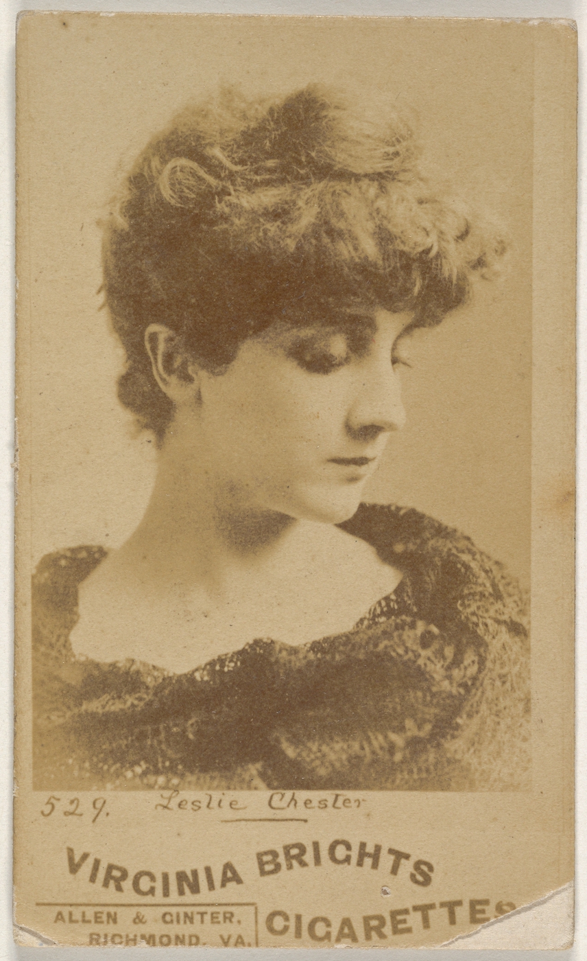 Card 529, Leslie Chester, from the Actors and Actresses series (N45, Type 6) for Virginia Brights Cigarettes