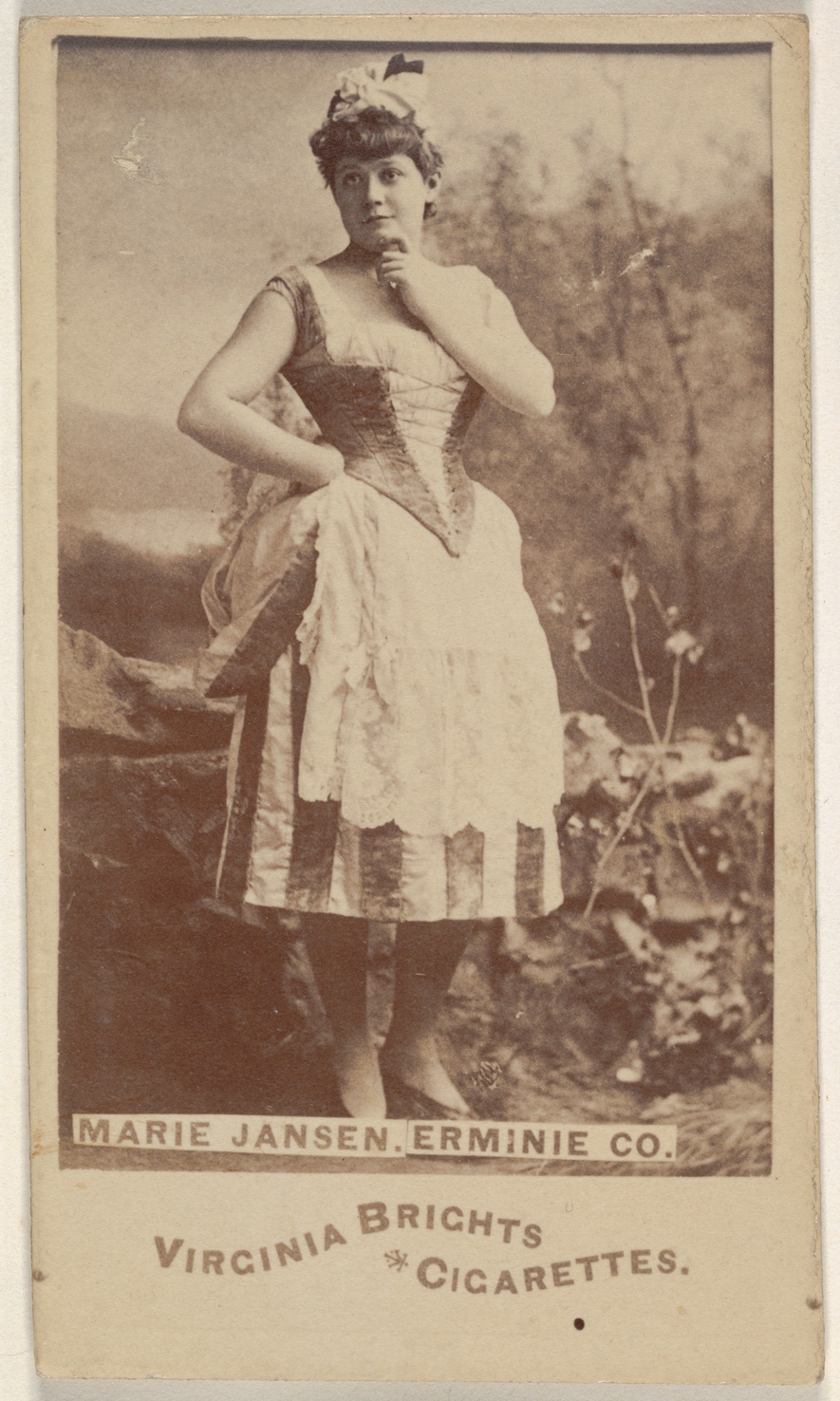 Marie Jansen, Erminie Co., from the Actors and Actresses series (N45, Type 6) for Virginia Brights Cigarettes