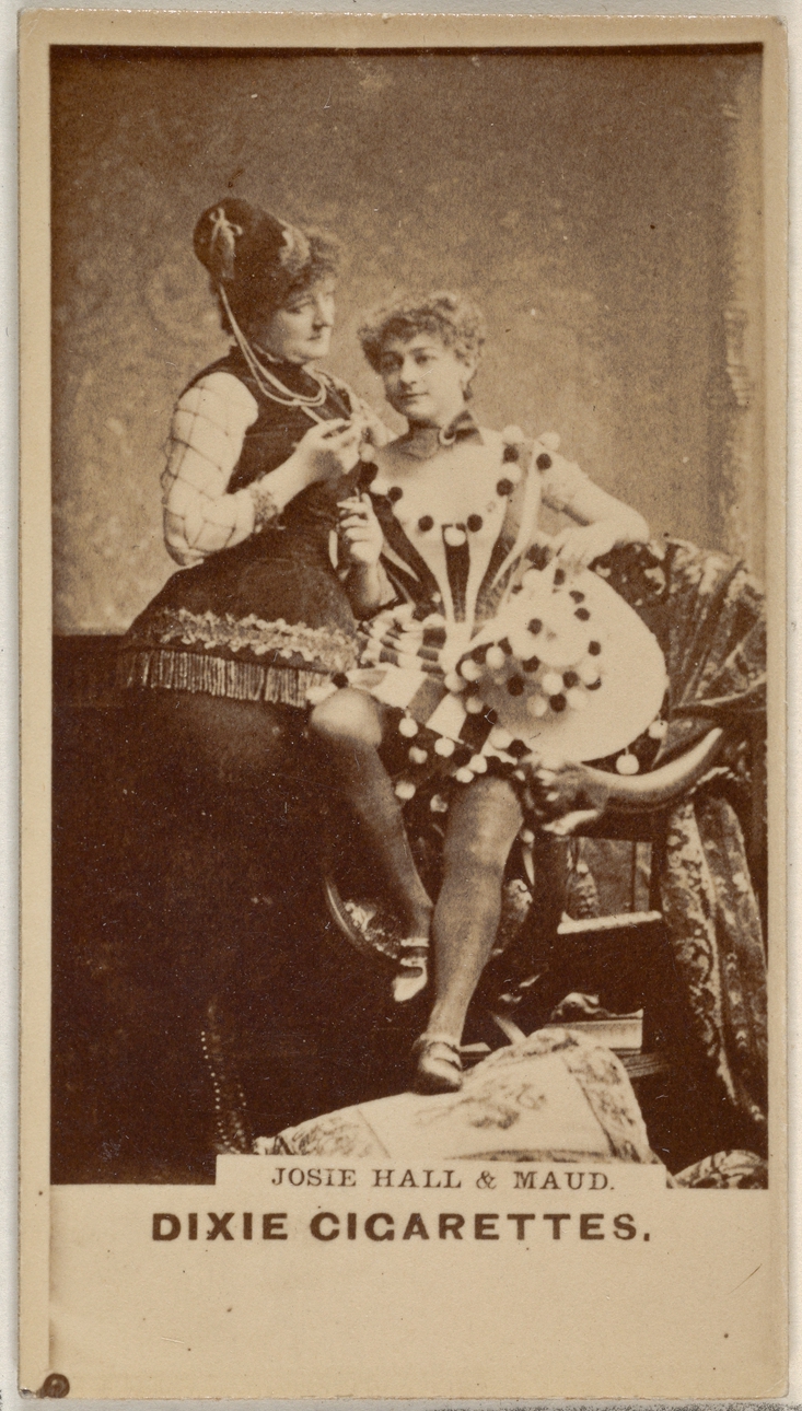 Josie Hall and Maud, from the Actors and Actresses series (N45, Type 7) for Dixie Cigarettes