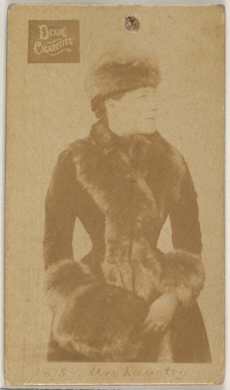 Card 875, Mrs. Langtry, from the Actors and Actresses series (N45, Type 7) for Dixie Cigarettes