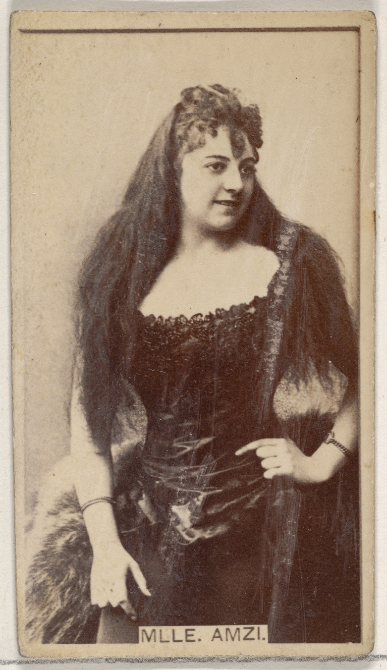 Allen & Ginter, Mlle. Amzi, from the Actors and Actresses series (N45, Type 8) for Virginia Brights Cigarettes