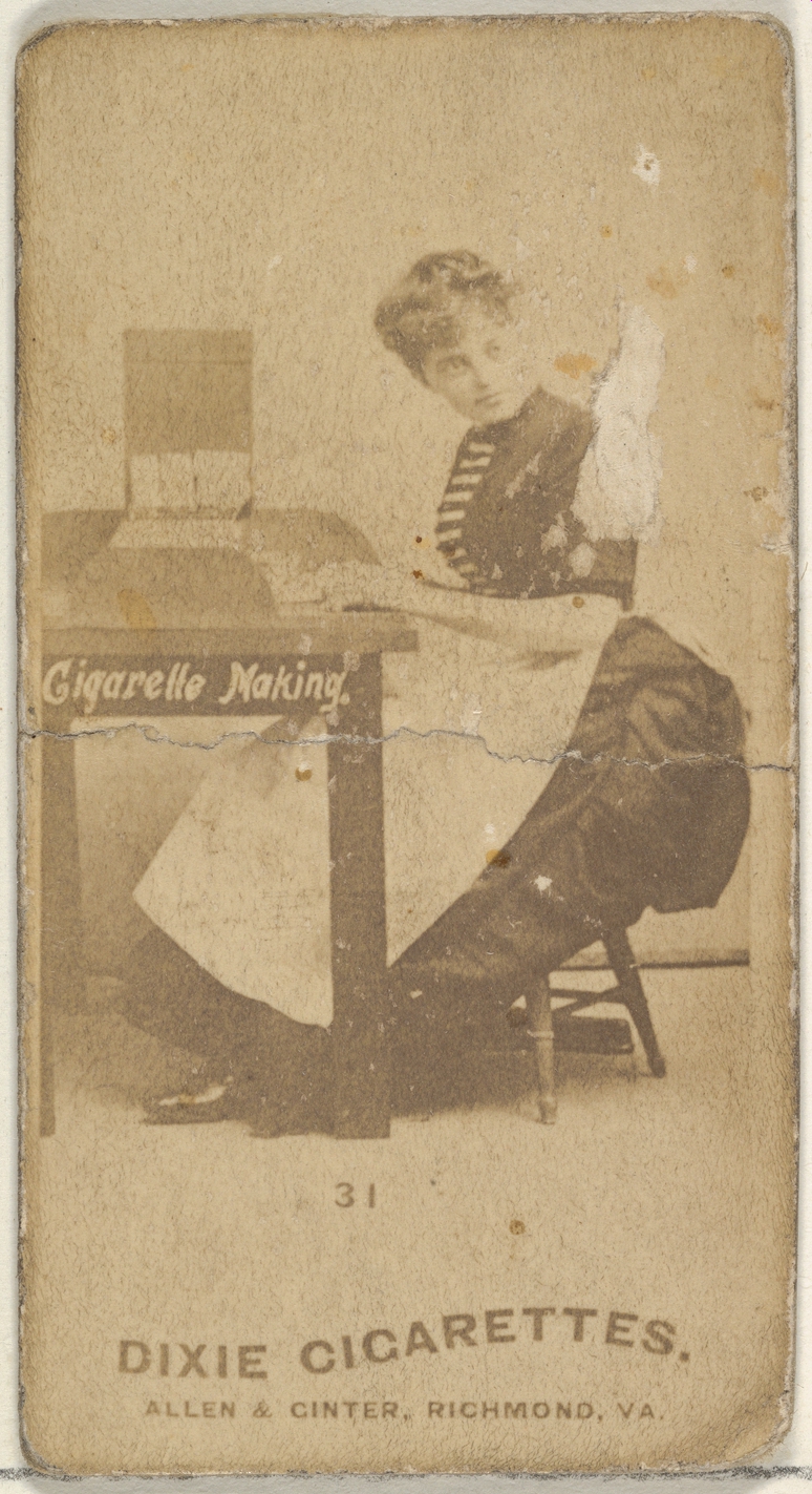 Allen & Ginter, Card 31, from the series, Cigarette Making Girls (N46) for Virginia Brights Cigarettes
