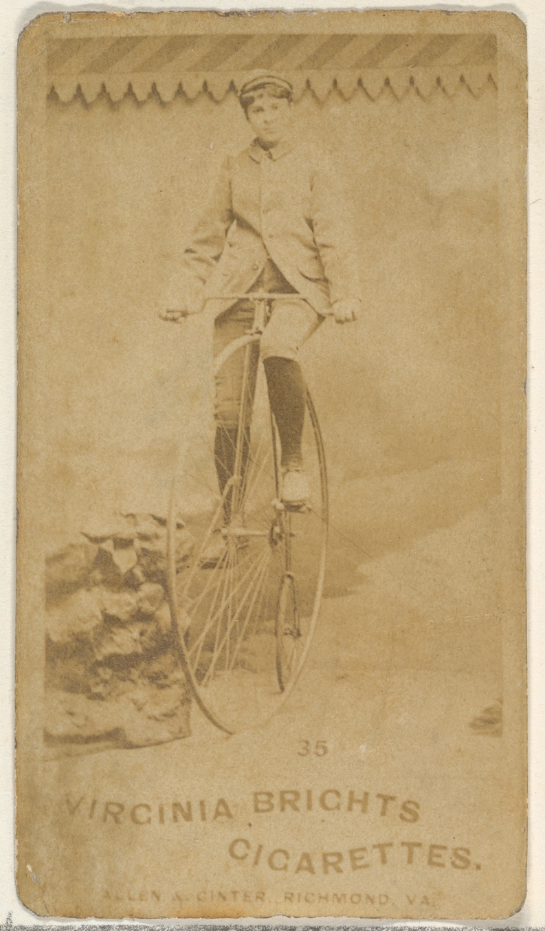 Allen & Ginter, Card 35, from the Girl Cyclists series (N49) for Virginia Brights Cigarettes