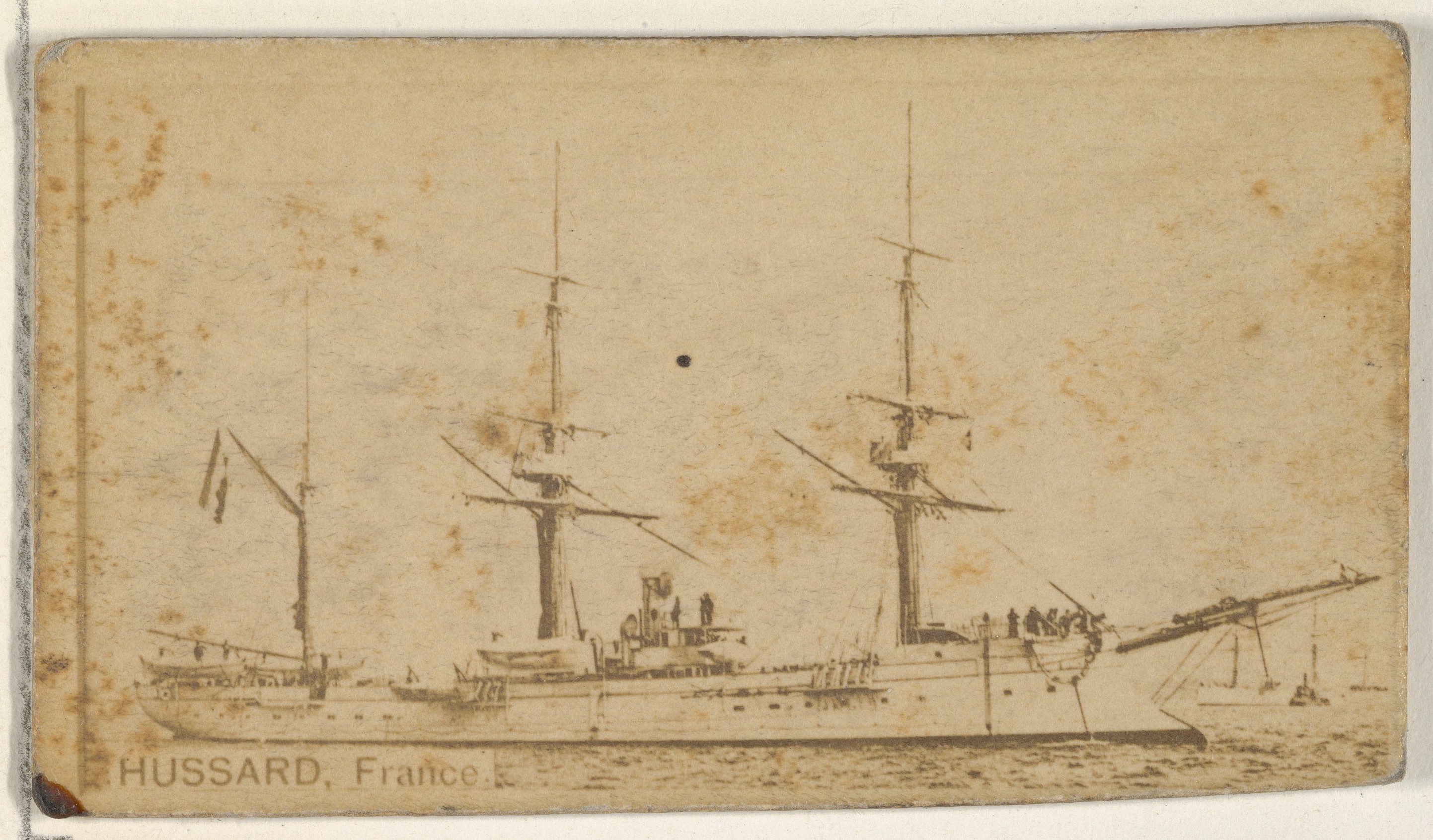 Allen & Ginter, Hussard, France, from the Famous Ships series (N50) for Virginia Brights Cigarettes