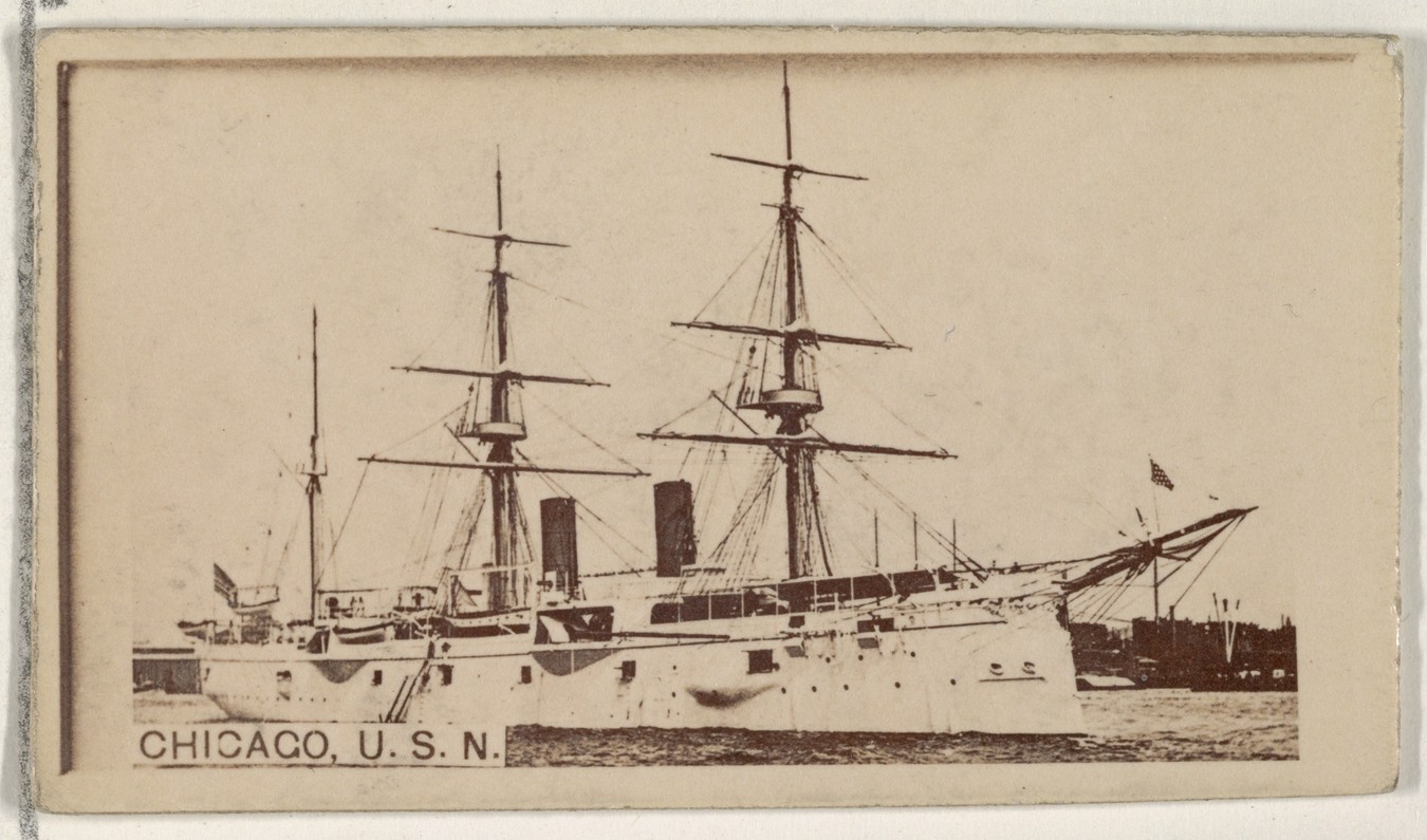 Chicago, U.S.N., from the Famous Ships series (N50) for Virginia Brights Cigarettes