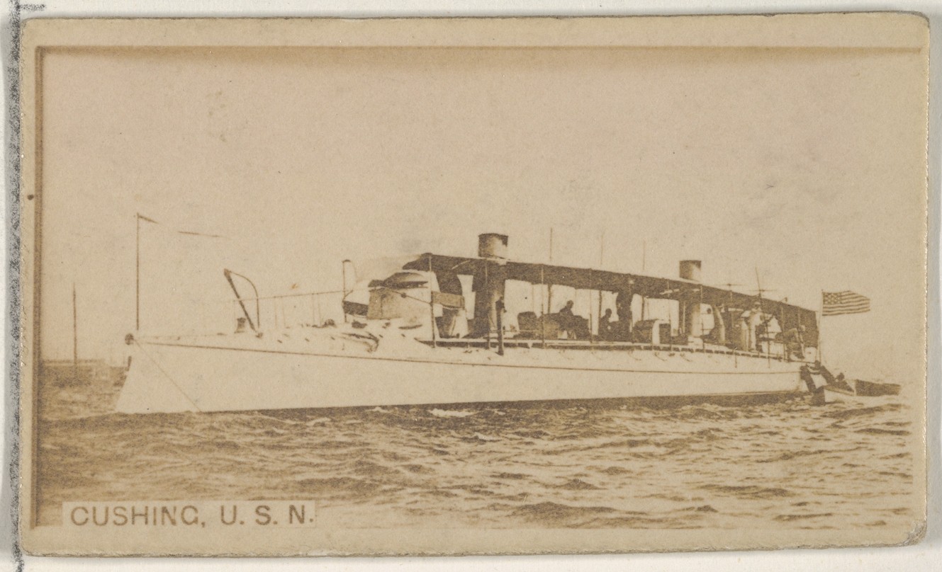 Cushing, U.S.N., from the Famous Ships series (N50) for Virginia Brights Cigarettes
