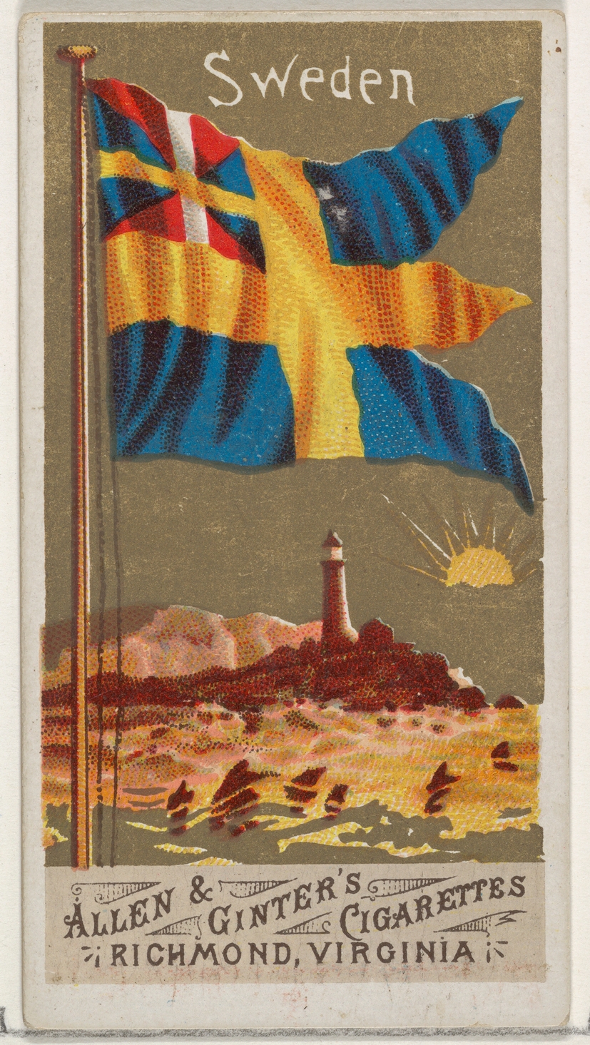 Allen & Ginter, Sweden, from Flags of All Nations, Series 1 (N9) for Allen & Ginter Cigarettes Brands
