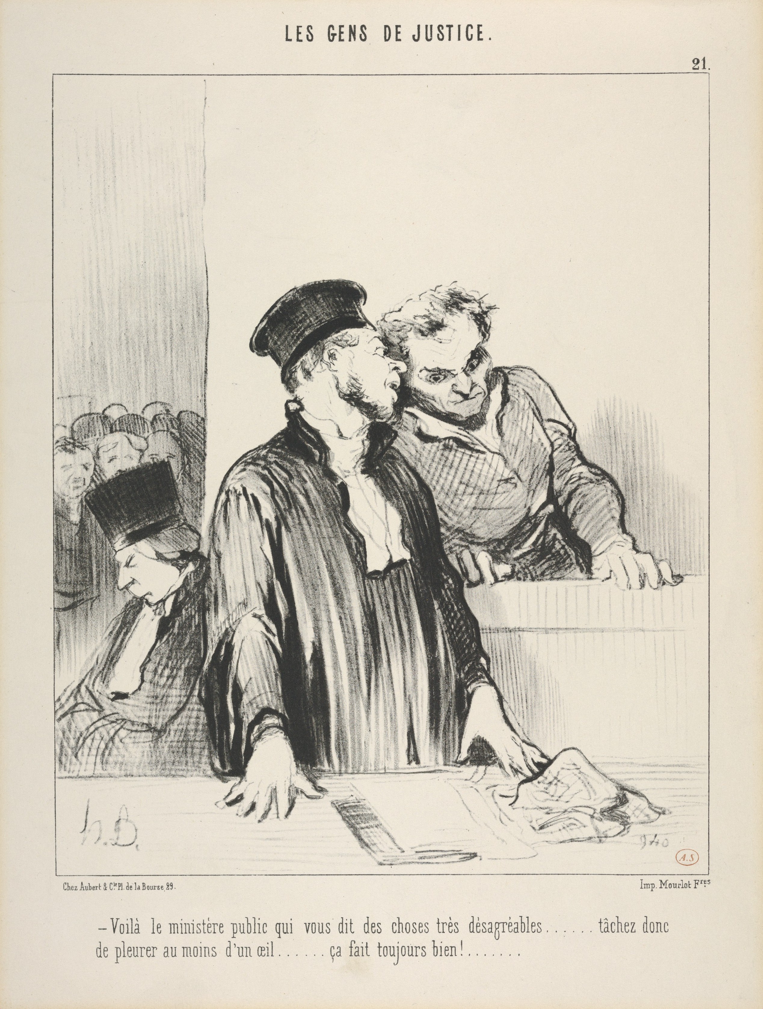 Honoré Daumier Le Gens De Justice Plate 21 Voila Le Ministere Public Qui Vous Dit Des 