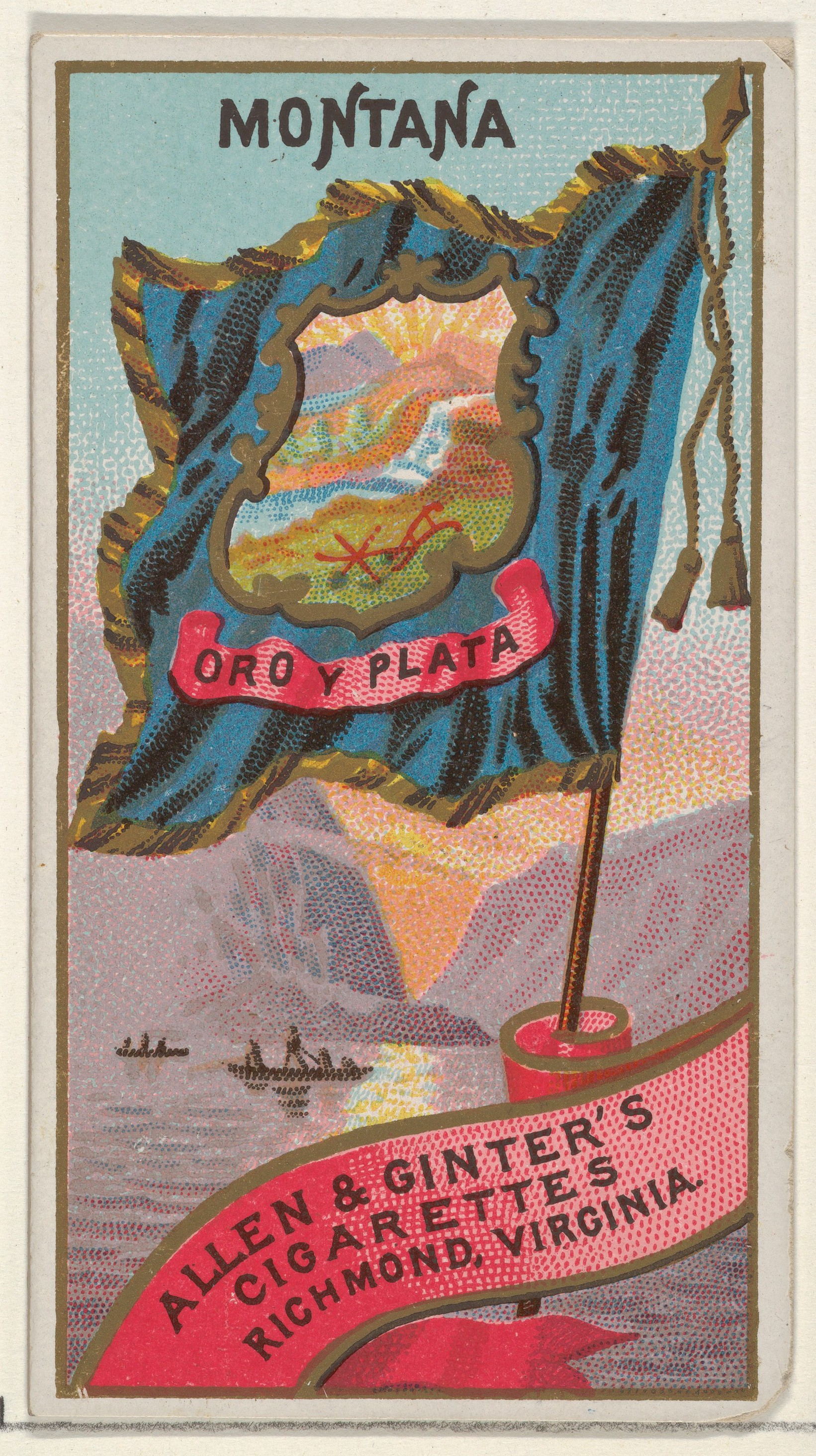 Issued by Allen & Ginter Montana, from Flags of the States and