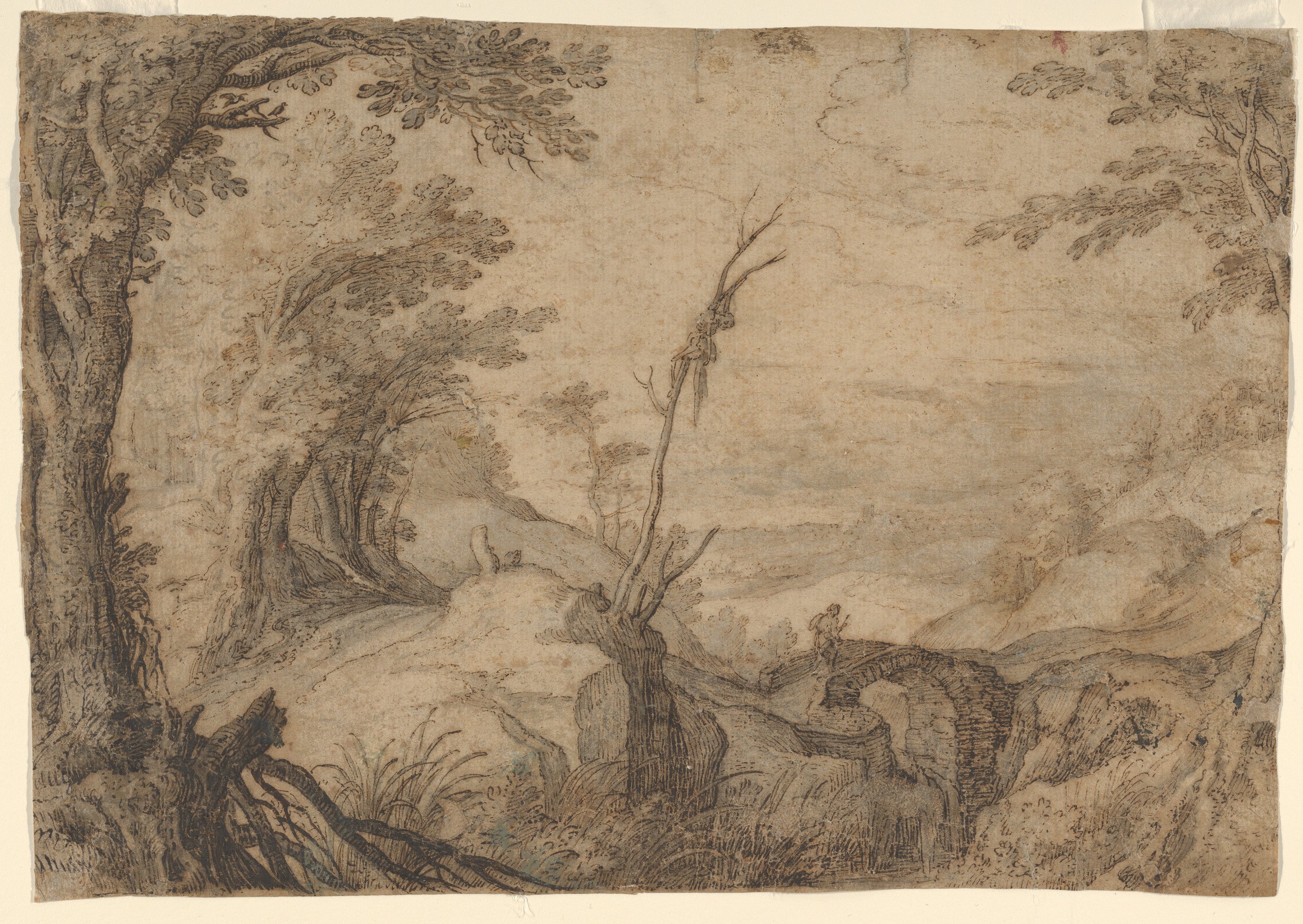 Paul Bril | Skeleton Hanging from a Tree in a Landscape | The ...