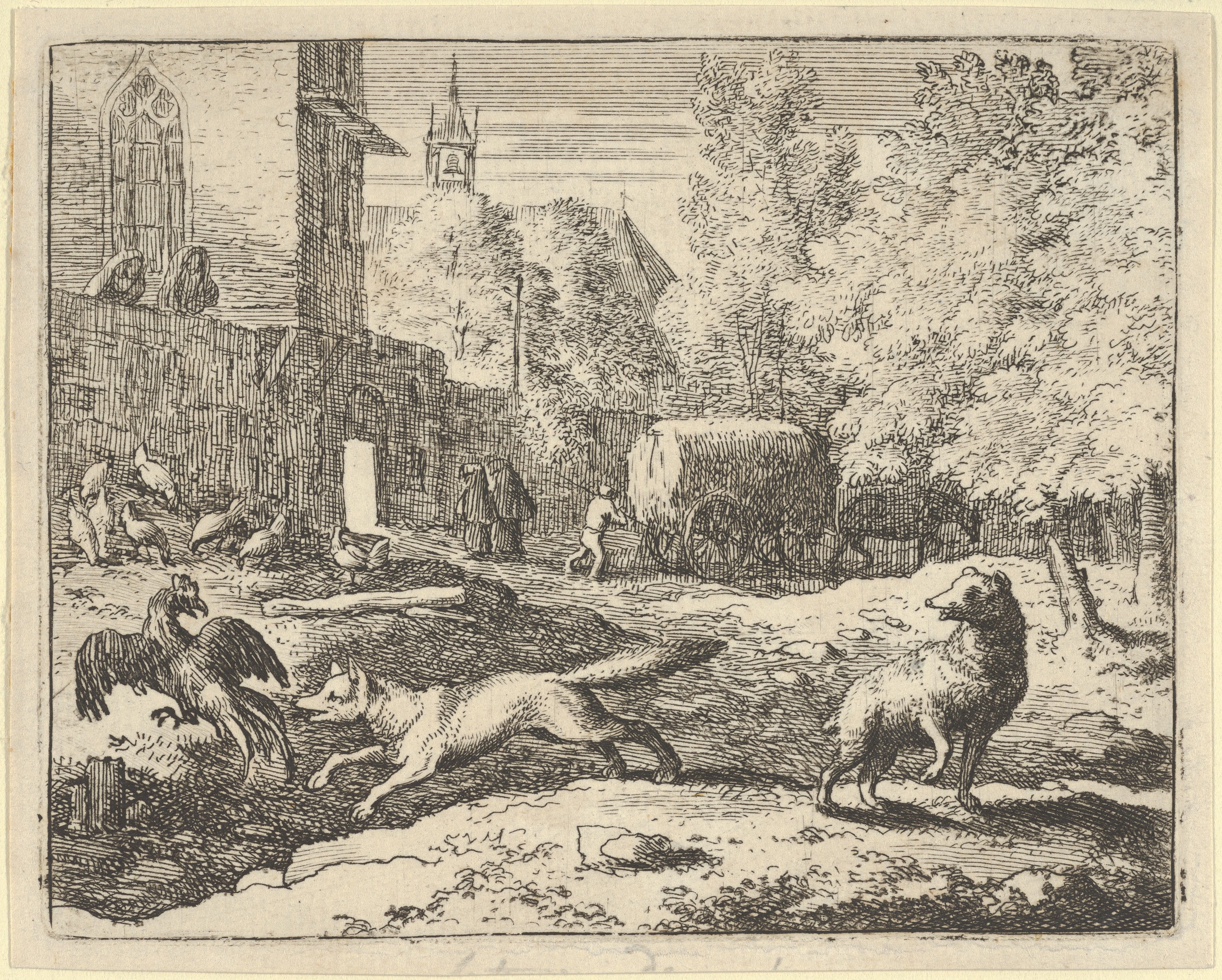 Allart van Everdingen, Renard Wants to Find a Rooster from Hendrick van Alcmar's Renard The Fox