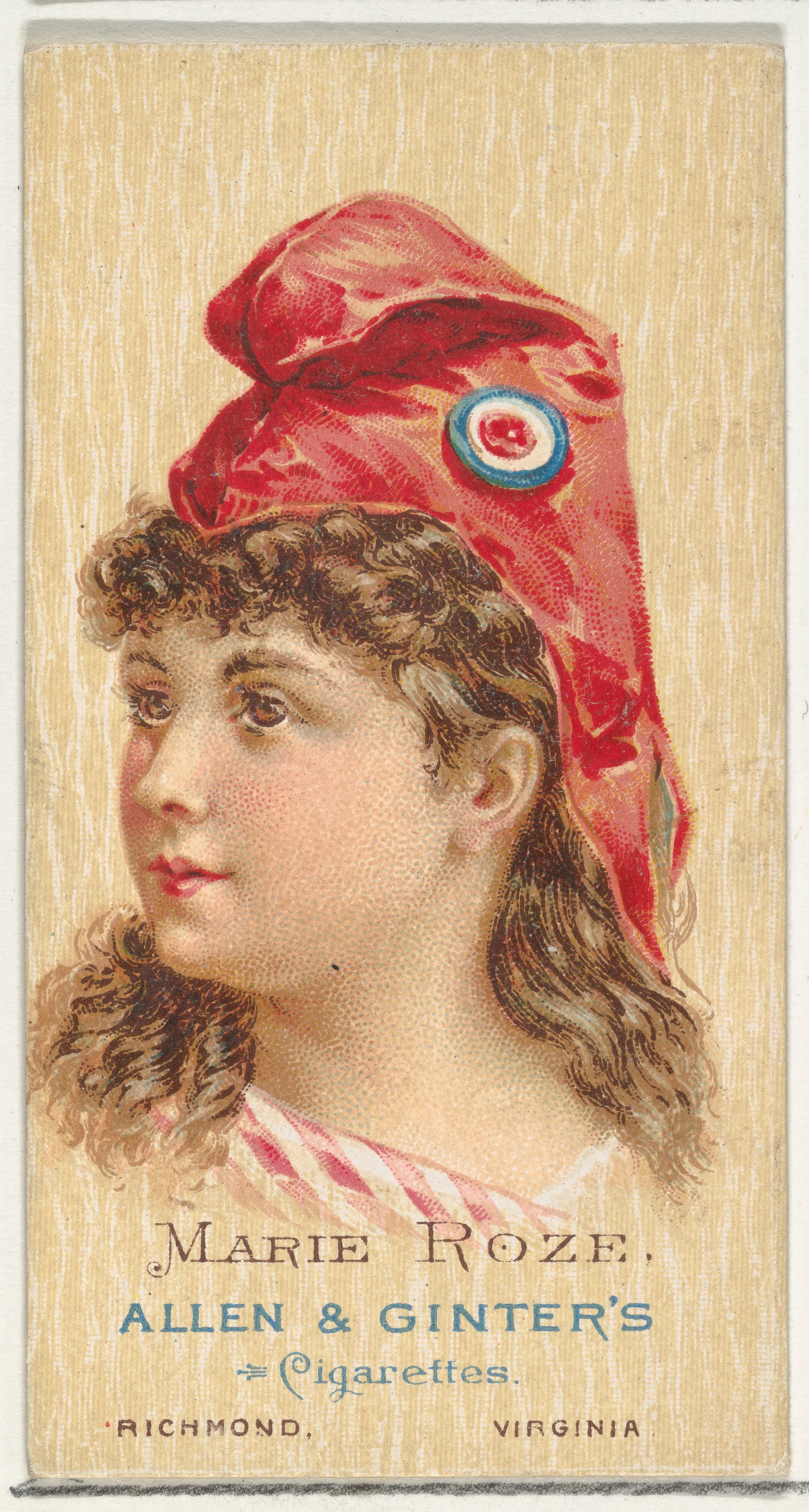 Marie Roze, from World's Beauties, Series 2 (N27) for Allen & Ginter Cigarettes