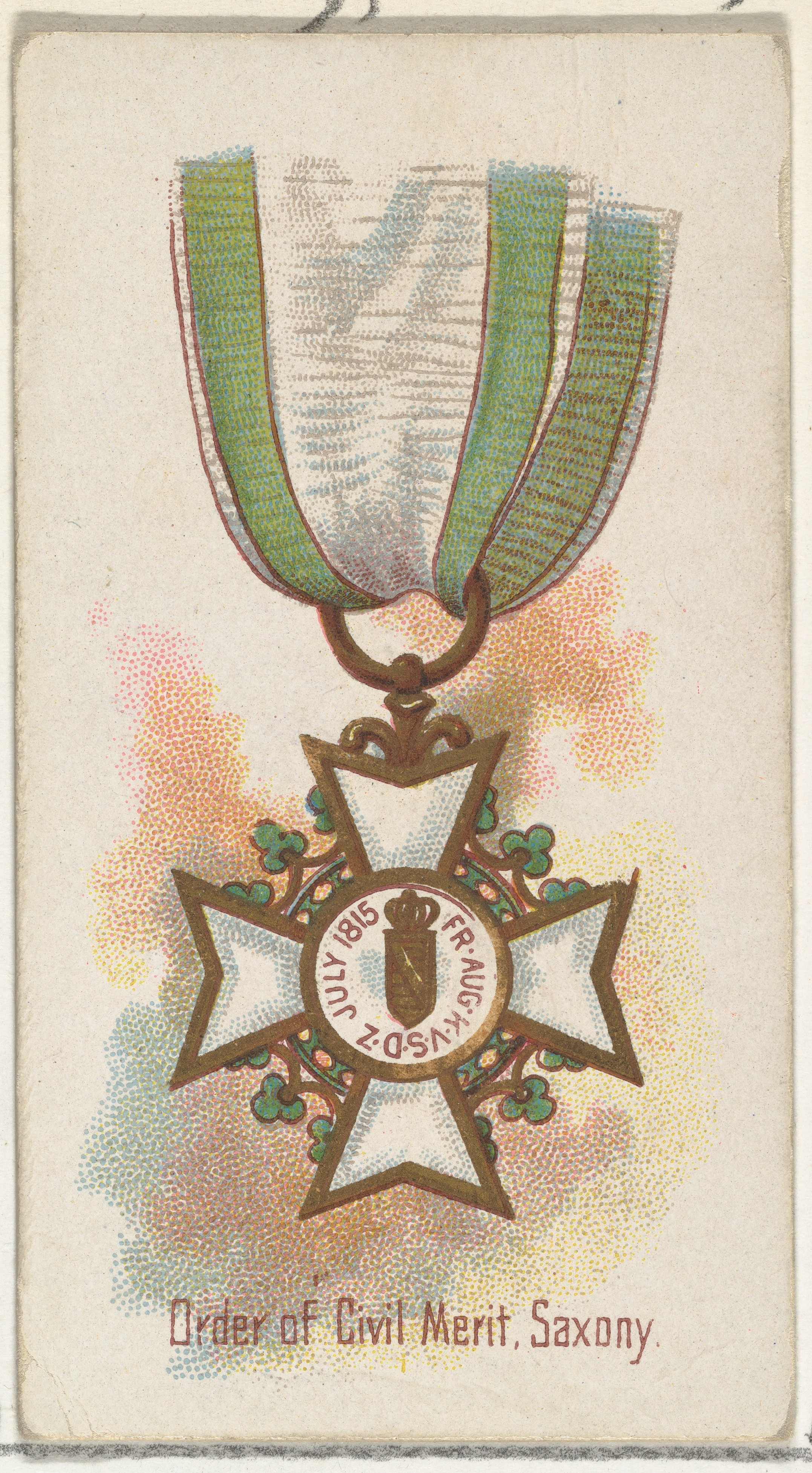 Order of Civil Merit, Saxony, from the World's Decorations series (N30) for Allen & Ginter Cigarettes