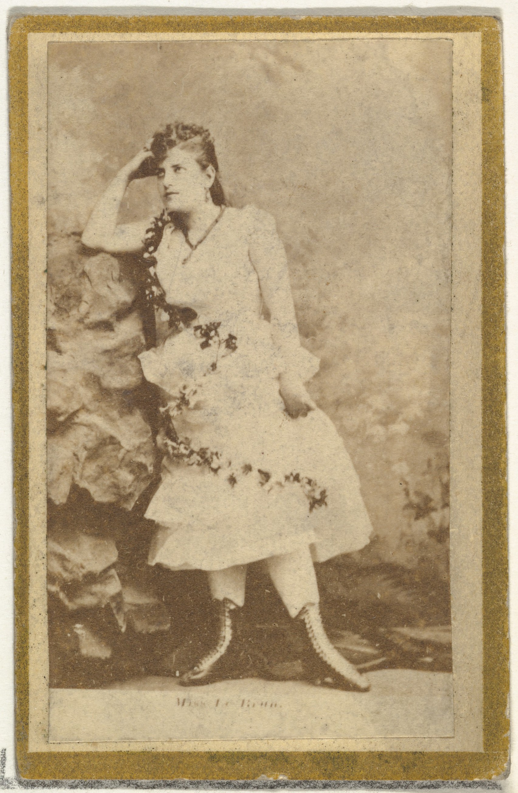 From the Actresses and Celebrities series (N60, Type 2) promoting Little Beauties Cigarettes for Allen & Ginter brand tobacco products