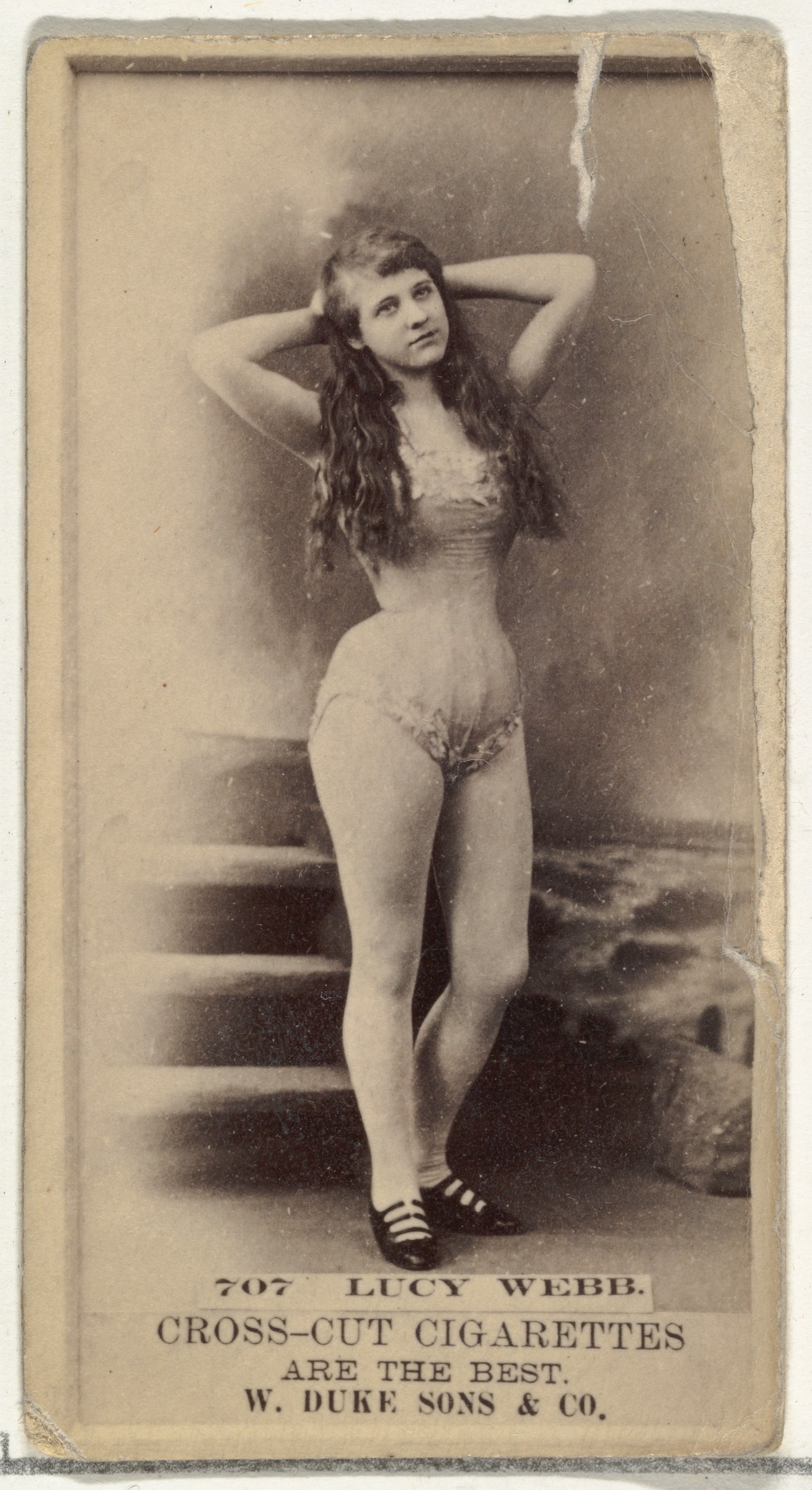 W. Duke, Sons & Co., Card Number 707, Lucy Webb, from the Actors and Actresses series (N145-3) issued by Duke Sons & Co. to promote Cross Cut Cigarettes