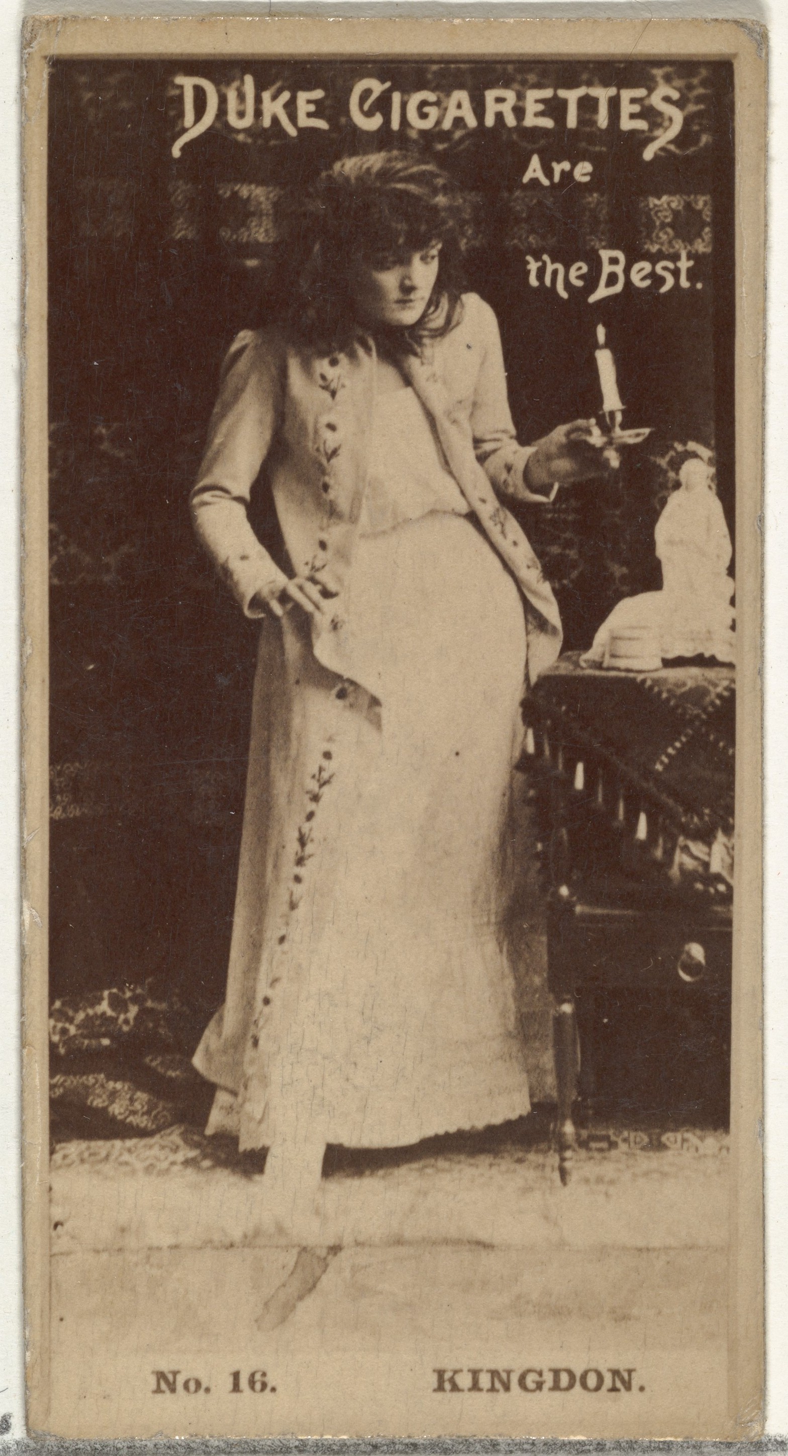 W. Duke, Sons & Co., Card Number 16, Miss Kingdon, from the Actors and Actresses series (N145-6) issued by Duke Sons & Co. to promote Duke Cigarettes