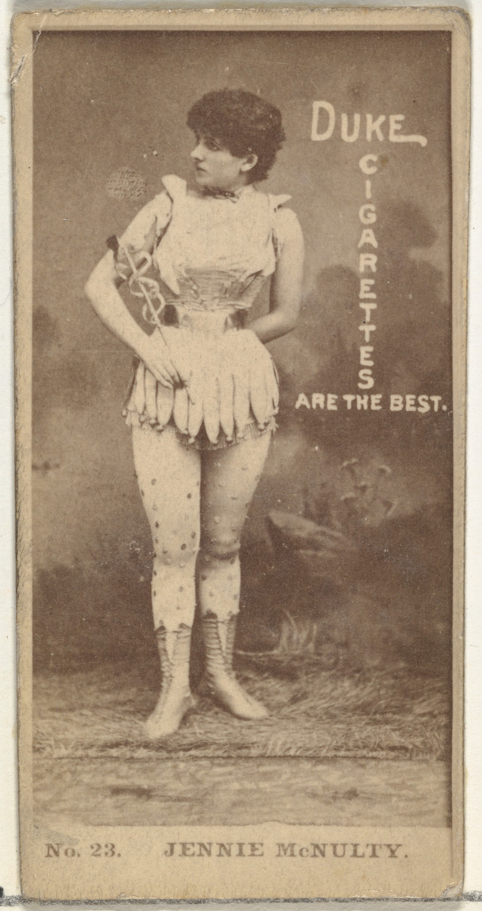 W. Duke, Sons & Co., Card Number 23, Jennie McNulty, from the Actors and Actresses series (N145-6) issued by Duke Sons & Co. to promote Duke Cigarettes