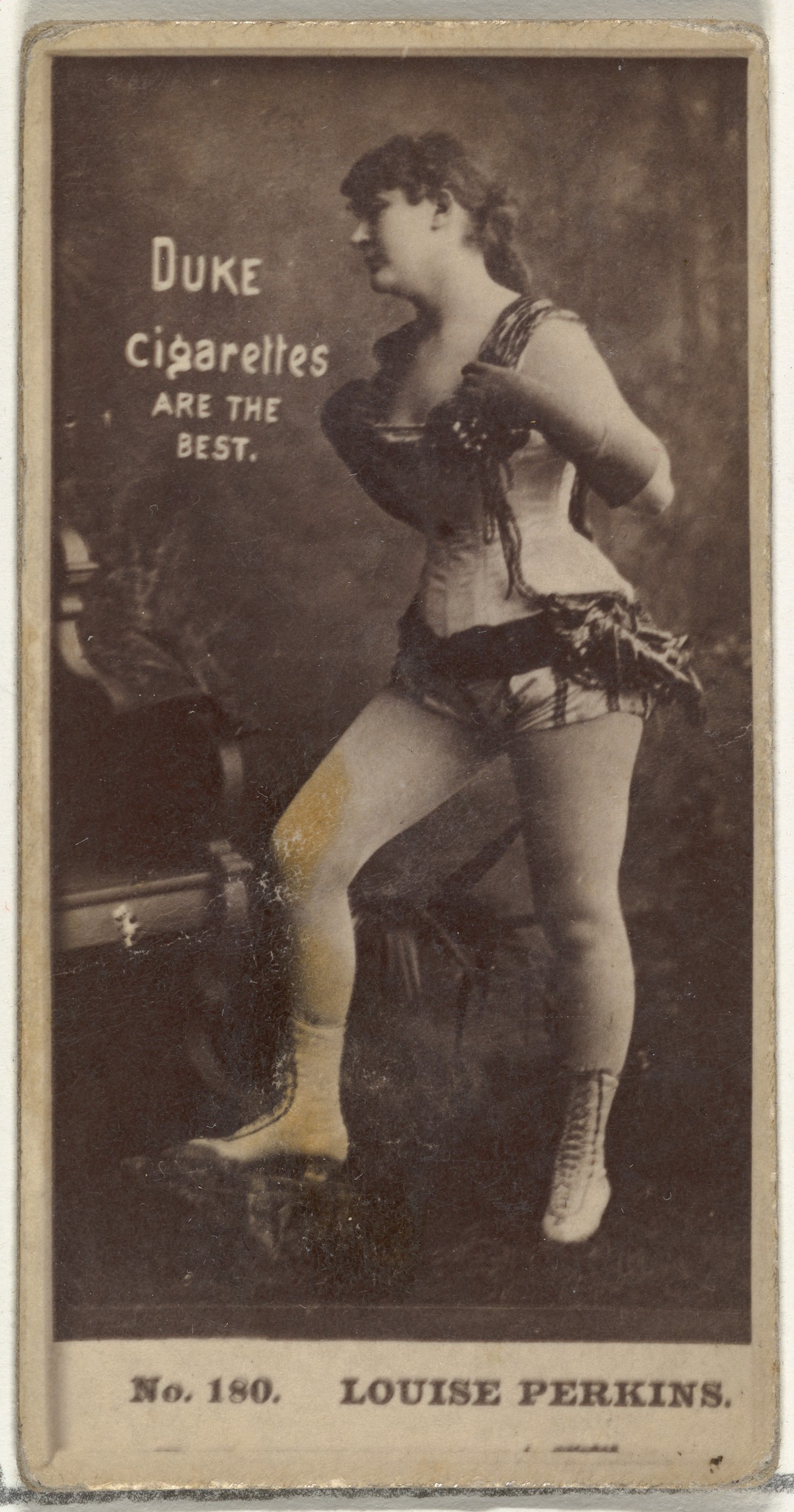 W. Duke, Sons & Co., Card Number 180, Louise Perkins, from the Actors and Actresses series (N145-6) issued by Duke Sons & Co. to promote Duke Cigarettes
