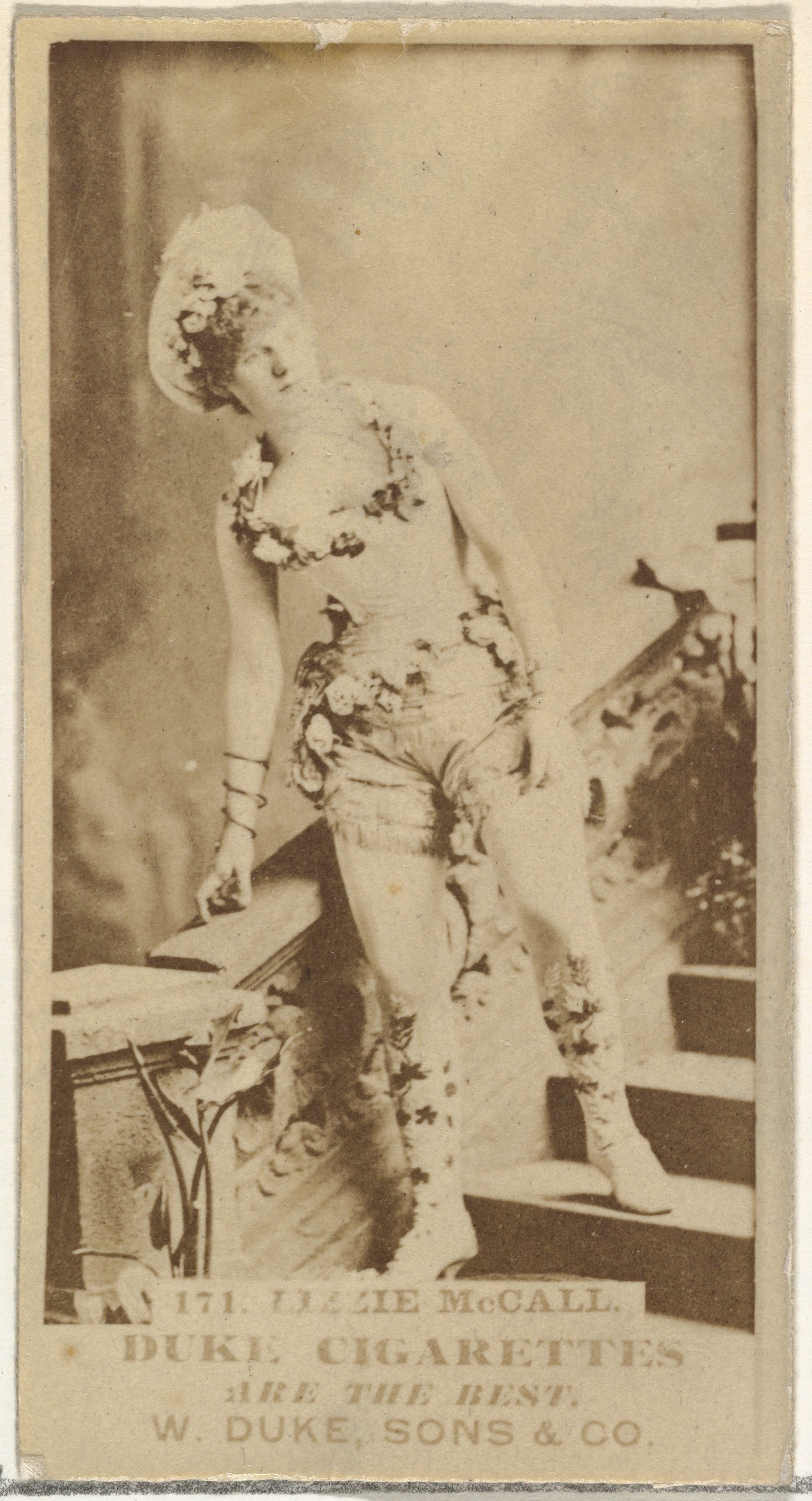 Card Number 171, Lizzie McCall, from the Actors and Actresses series (N145-7) issued by Duke Sons & Co. to promote Duke Cigarettes