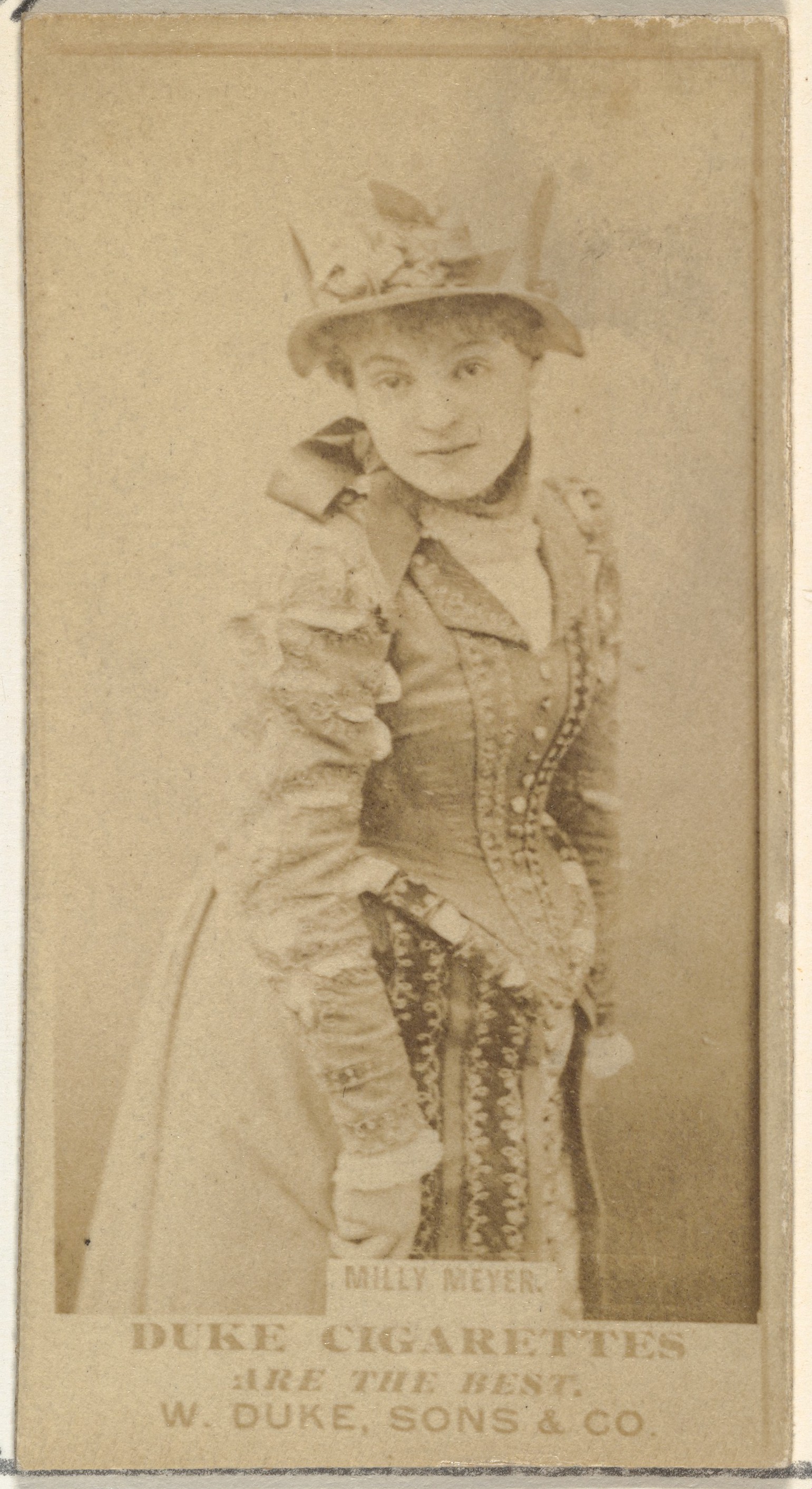 W. Duke, Sons & Co., Milly Meyer, from the Actors and Actresses series (N145-7) issued by Duke Sons & Co. to promote Duke Cigarettes