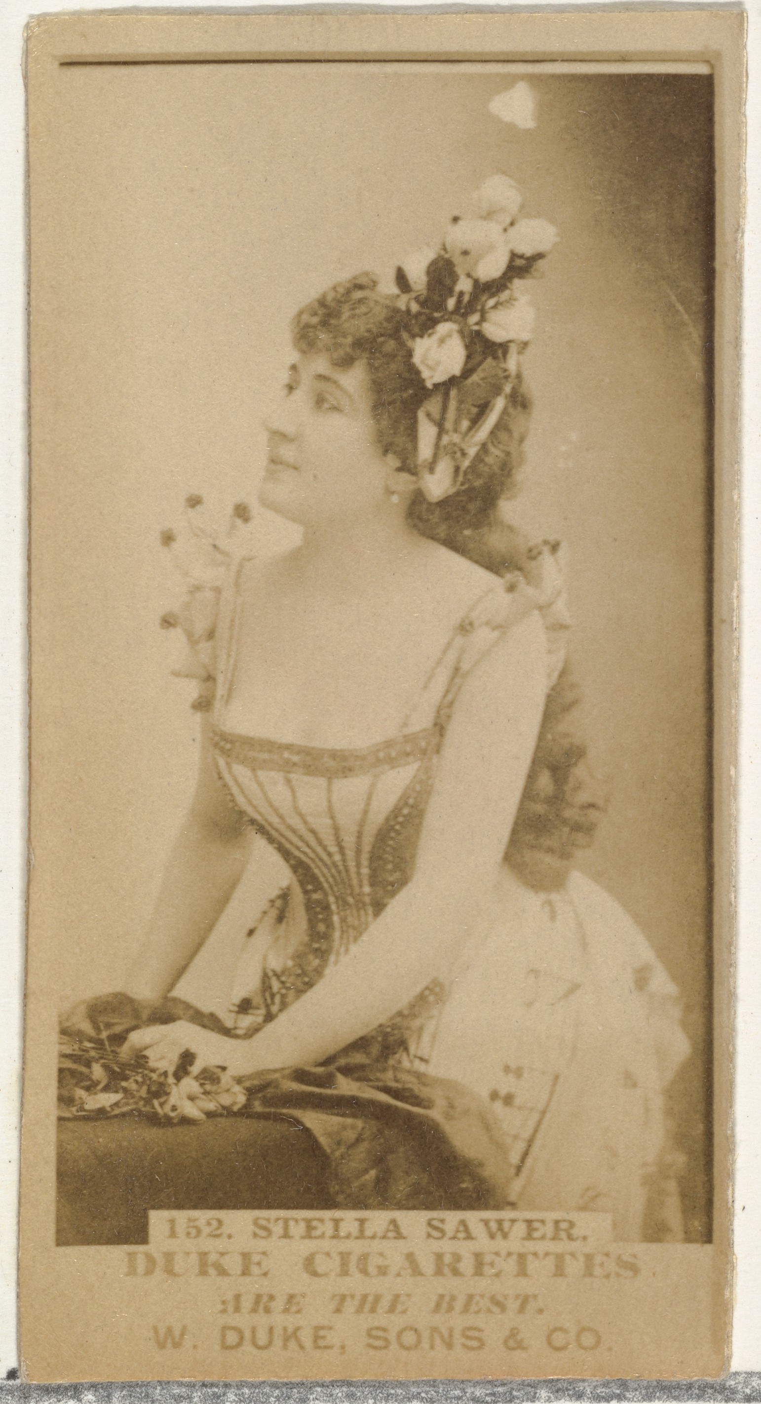 W. Duke, Sons & Co., Card Number 152, Stella Sawer, from the Actors and Actresses series (N145-7) issued by Duke Sons & Co. to promote Duke Cigarettes