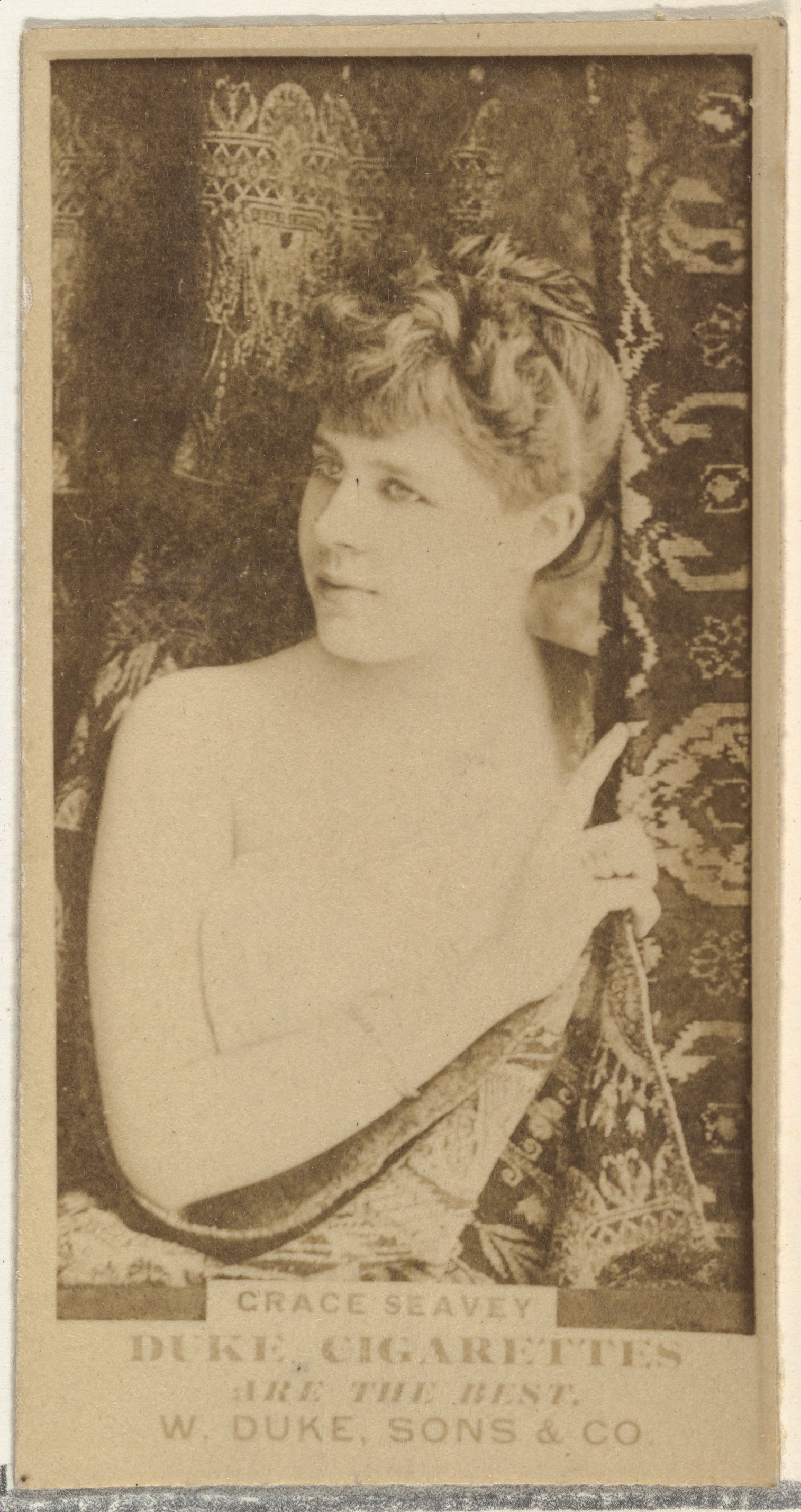 Grace Seavey, from the Actors and Actresses series (N145-7) issued by Duke Sons & Co. to promote Duke Cigarettes