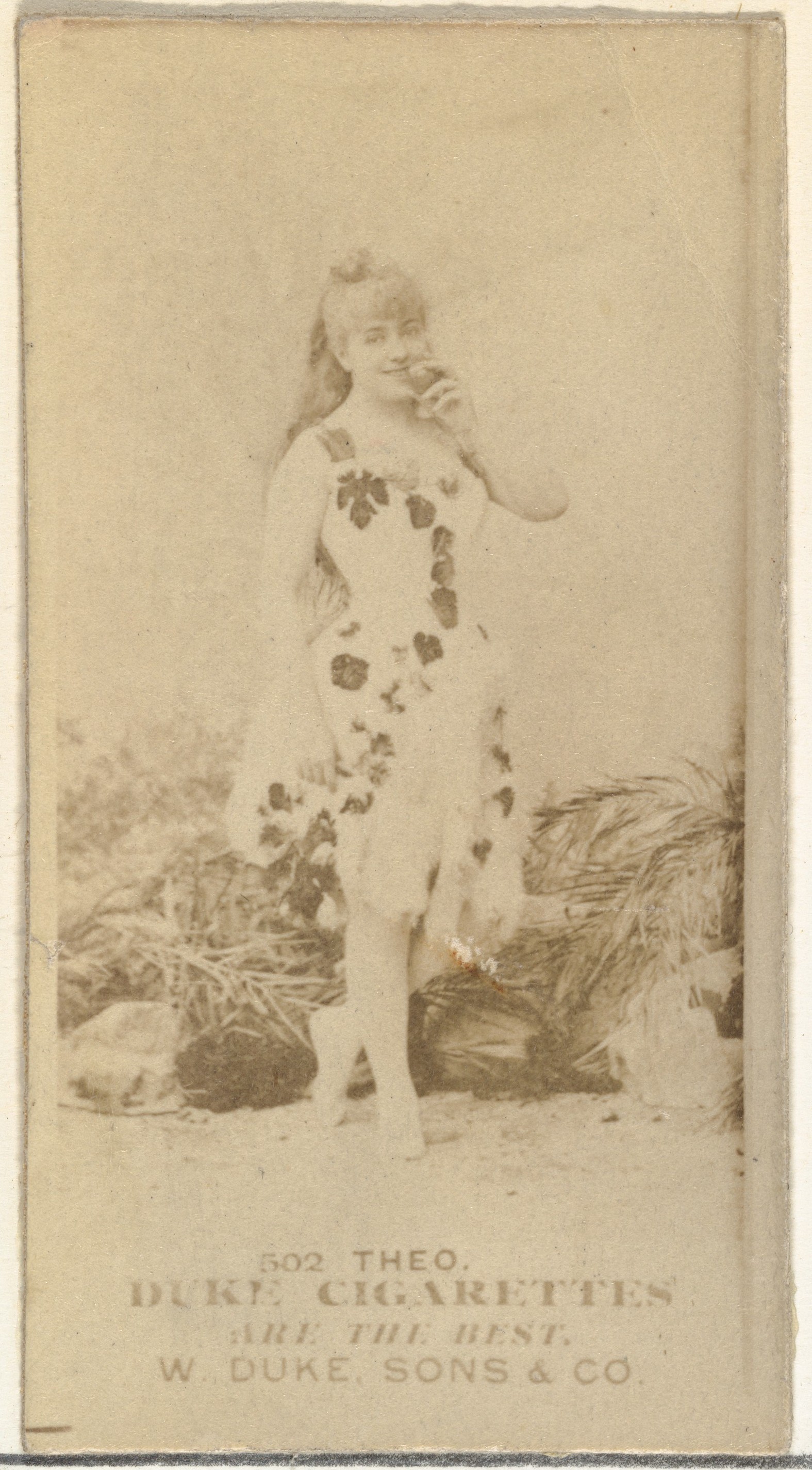 Card Number 502, Theo, from the Actors and Actresses series (N145-7) issued by Duke Sons & Co. to promote Duke Cigarettes