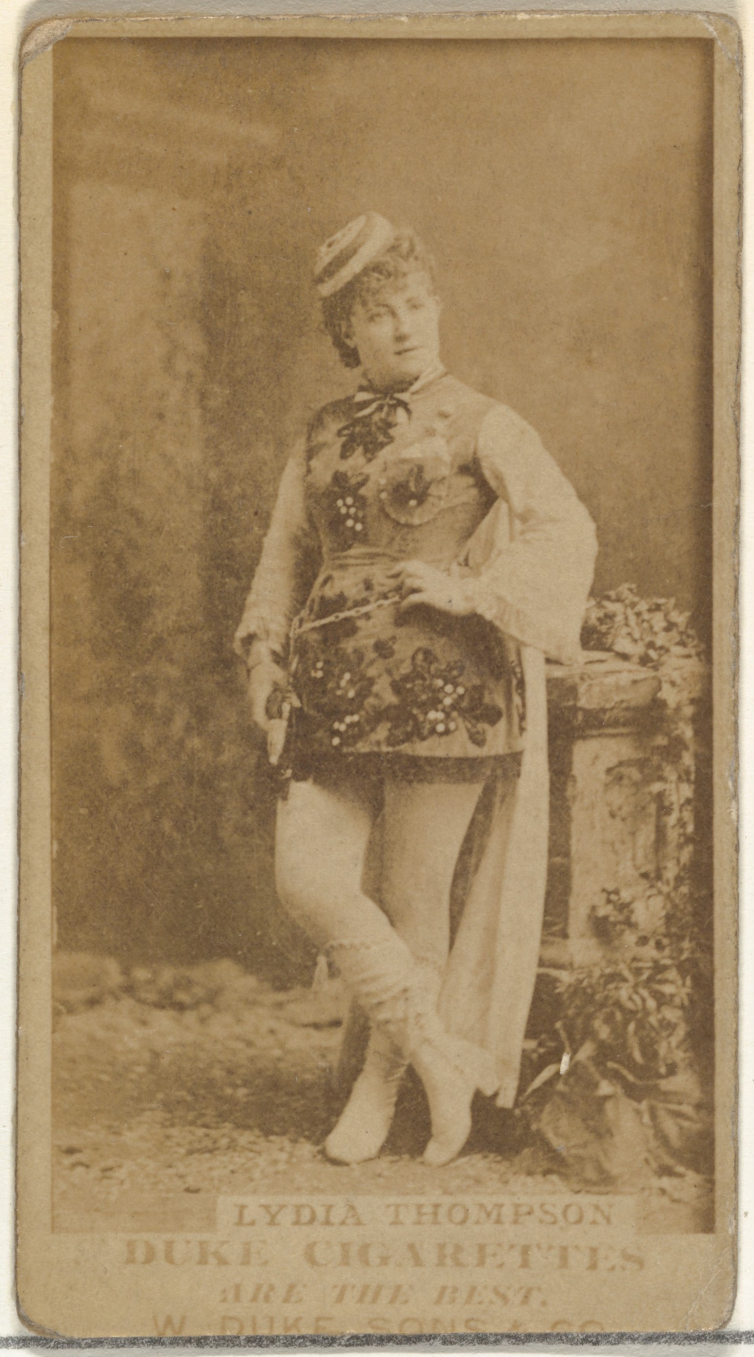 Lydia Thompson, from the Actors and Actresses series (N145-7) issued by Duke Sons & Co. to promote Duke Cigarettes