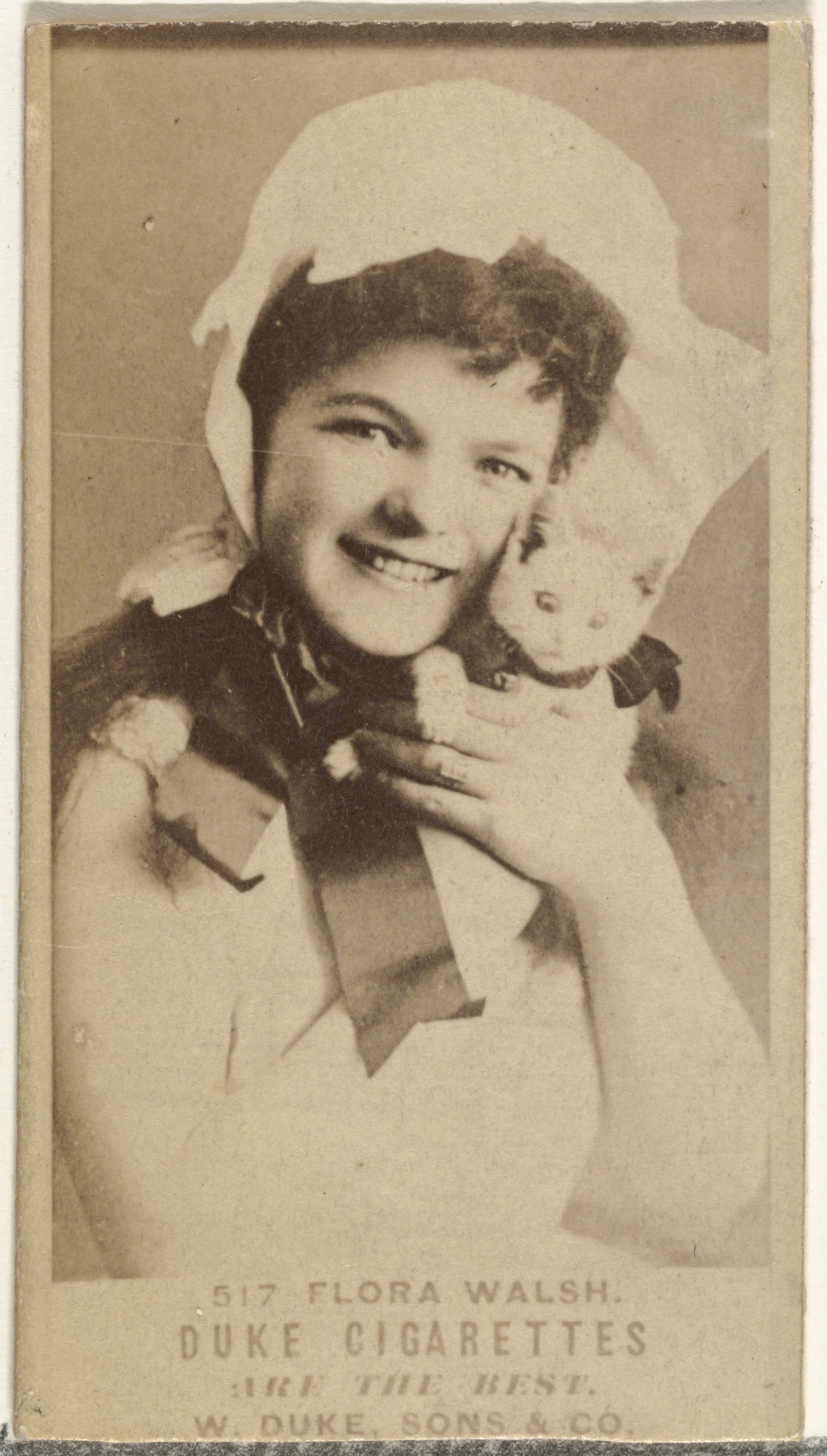 W. Duke, Sons & Co., Card Number 517, Flora Walsh, from the Actors and Actresses series (N145-7) issued by Duke Sons & Co. to promote Duke Cigarettes
