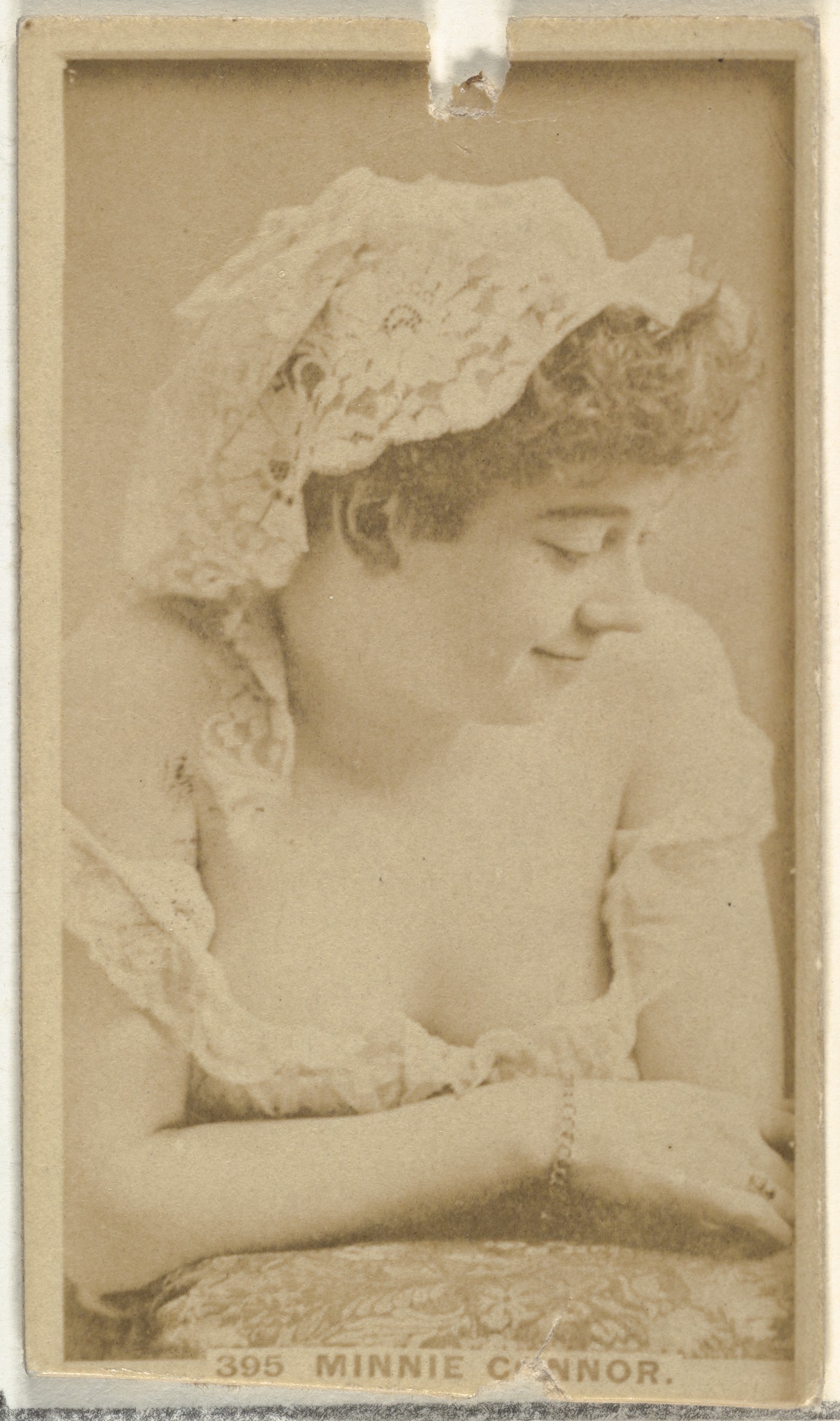 W. Duke, Sons & Co., Card Number 395, Minnie Connor, from the Actors and Actresses series (N145-7) issued by Duke Sons & Co. to promote Duke Cigarettes