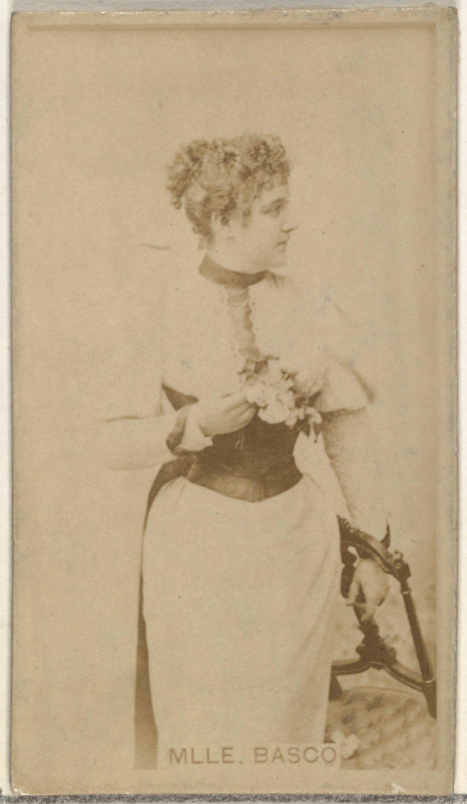 W. Duke, Sons & Co., Mlle. Basco, from the Actors and Actresses series (N145-8) issued by Duke Sons & Co. to promote Duke Cigarettes